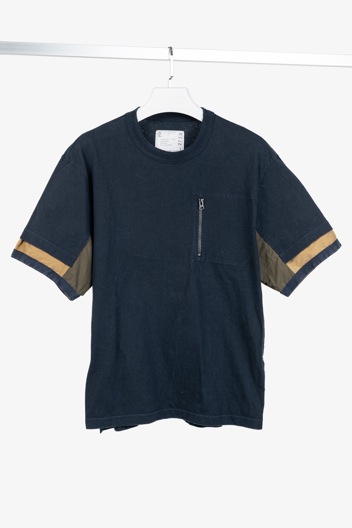 Sacai Sacai Navy Cotton-Jersey Layered T-Shirt Size US M / EU 48-50 / 2 - 1 Thumbnail