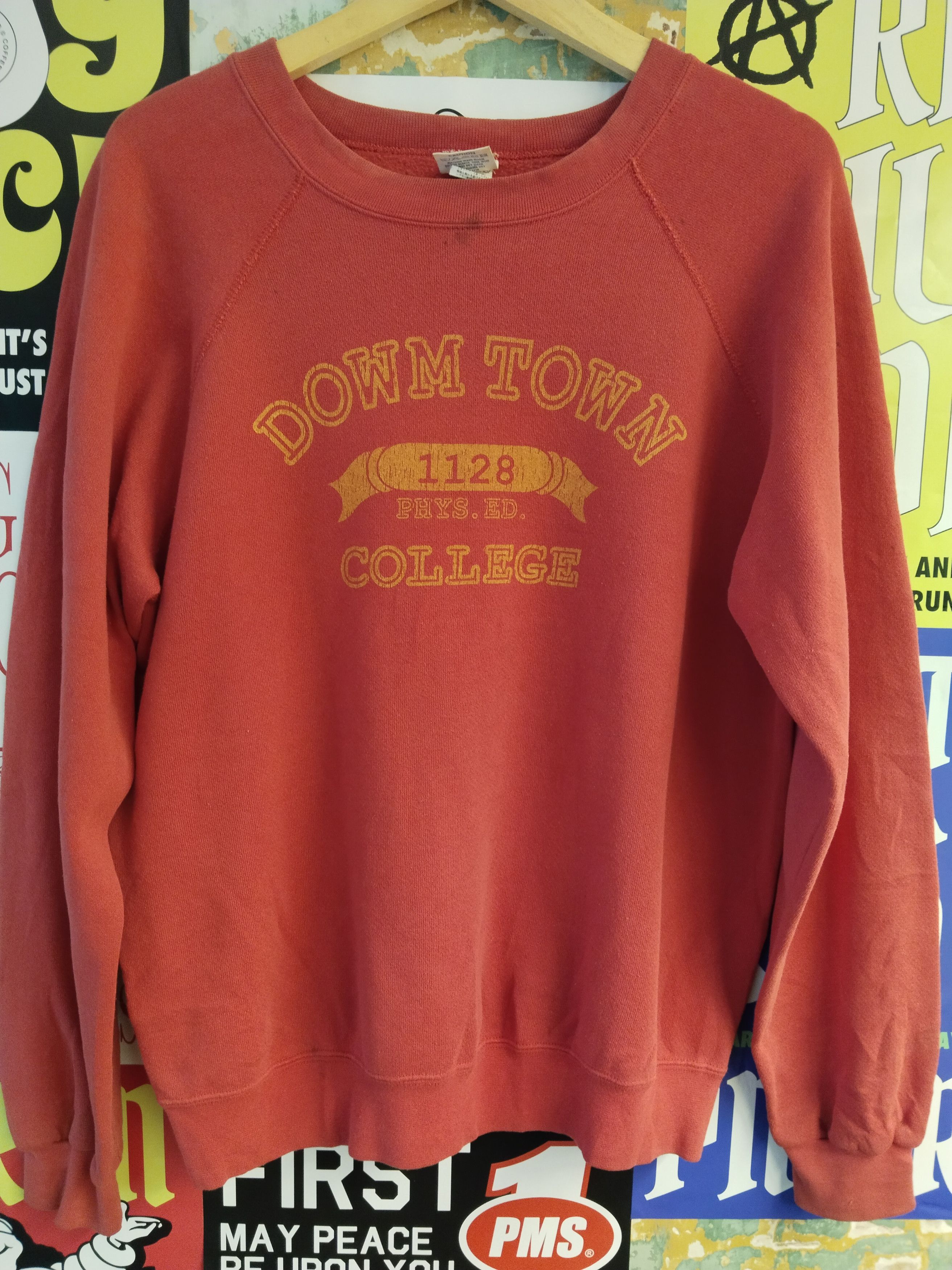 image of American College x Made In USA Vintage College Sweatshirt Dowm Town By Edwin in Red, Women's (Size 