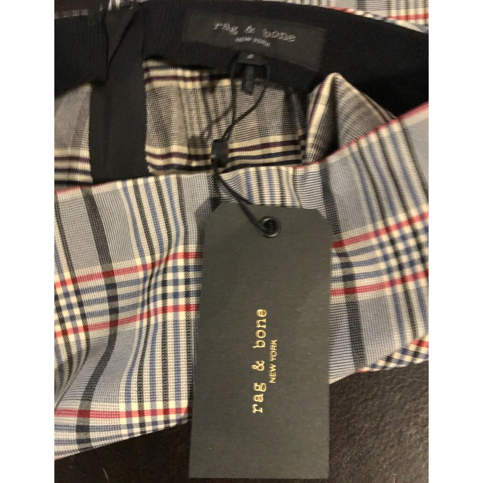Rag & Bone RAG & BONE Simone Checked Skinny Blue Multi Pants - 2 - NWT Size 26" / US 2 / IT 38 - 4 Thumbnail