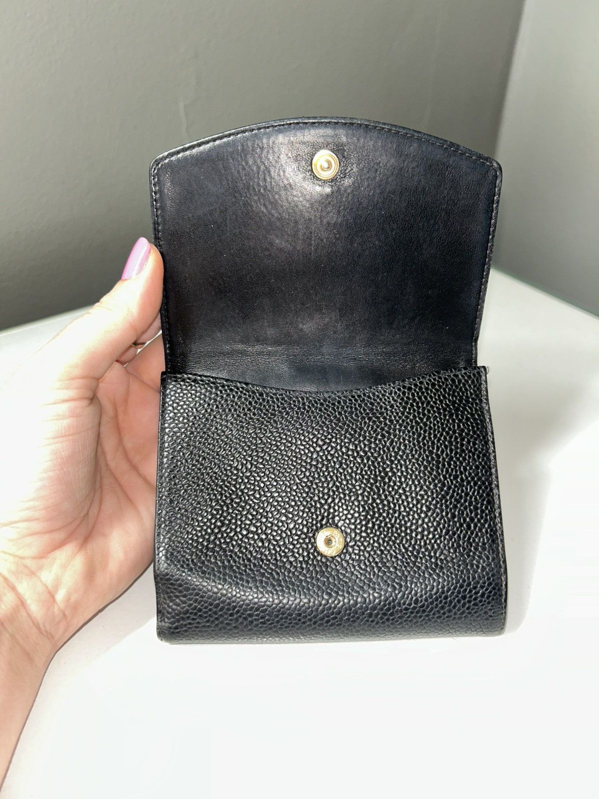 Chanel Chanel Caviar Leather Timeless CC Flap Compact Wallet Size ONE SIZE - 3 Thumbnail