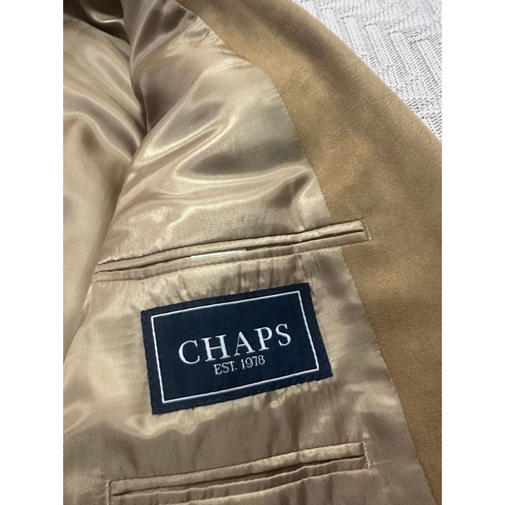 Chaps Chaps tan faux suede two button blazer size 42R Size 42R - 4 Thumbnail
