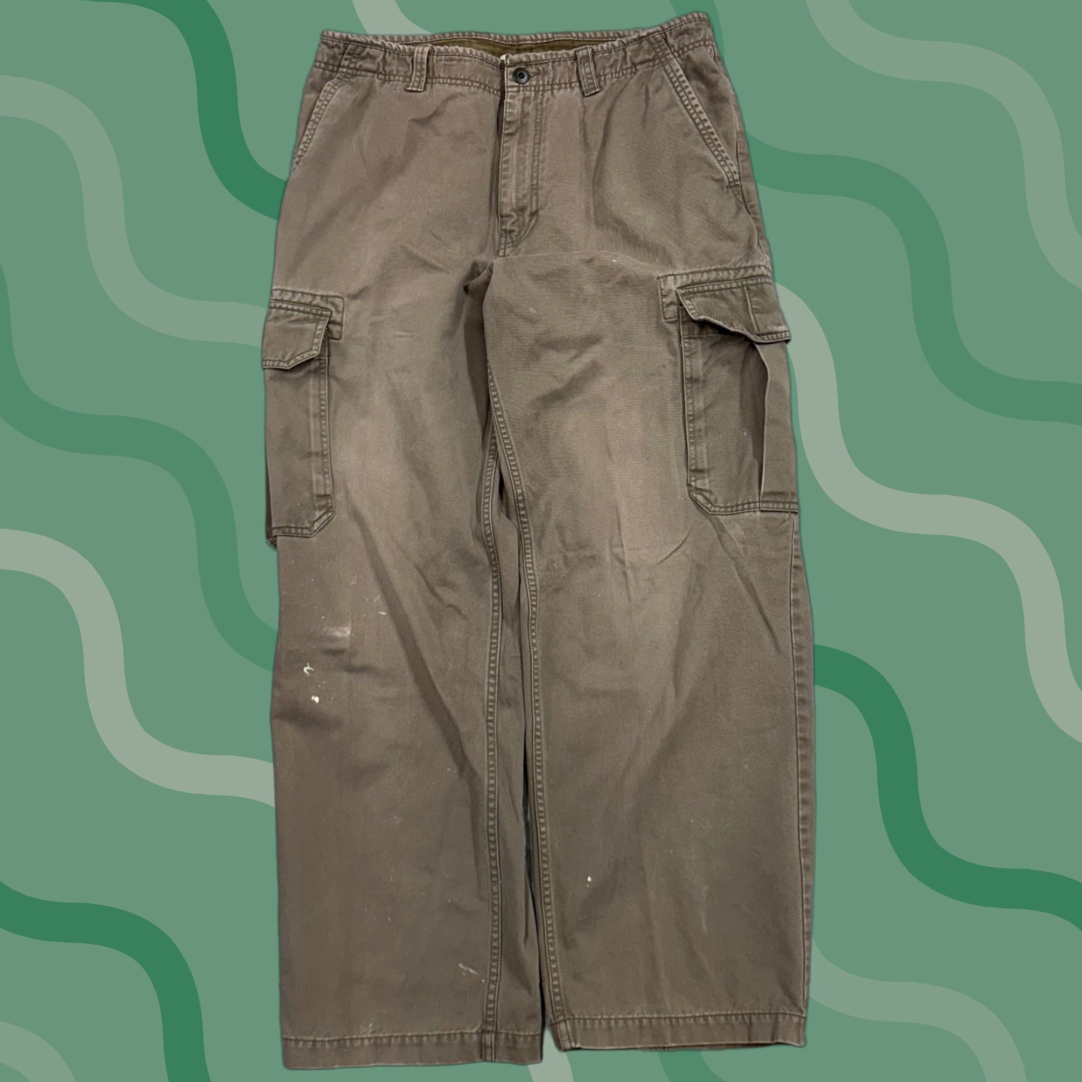 GAP Cargo Pants Mens Brown Standard Cargo Workwear Utility Pockets Relaxed Twill