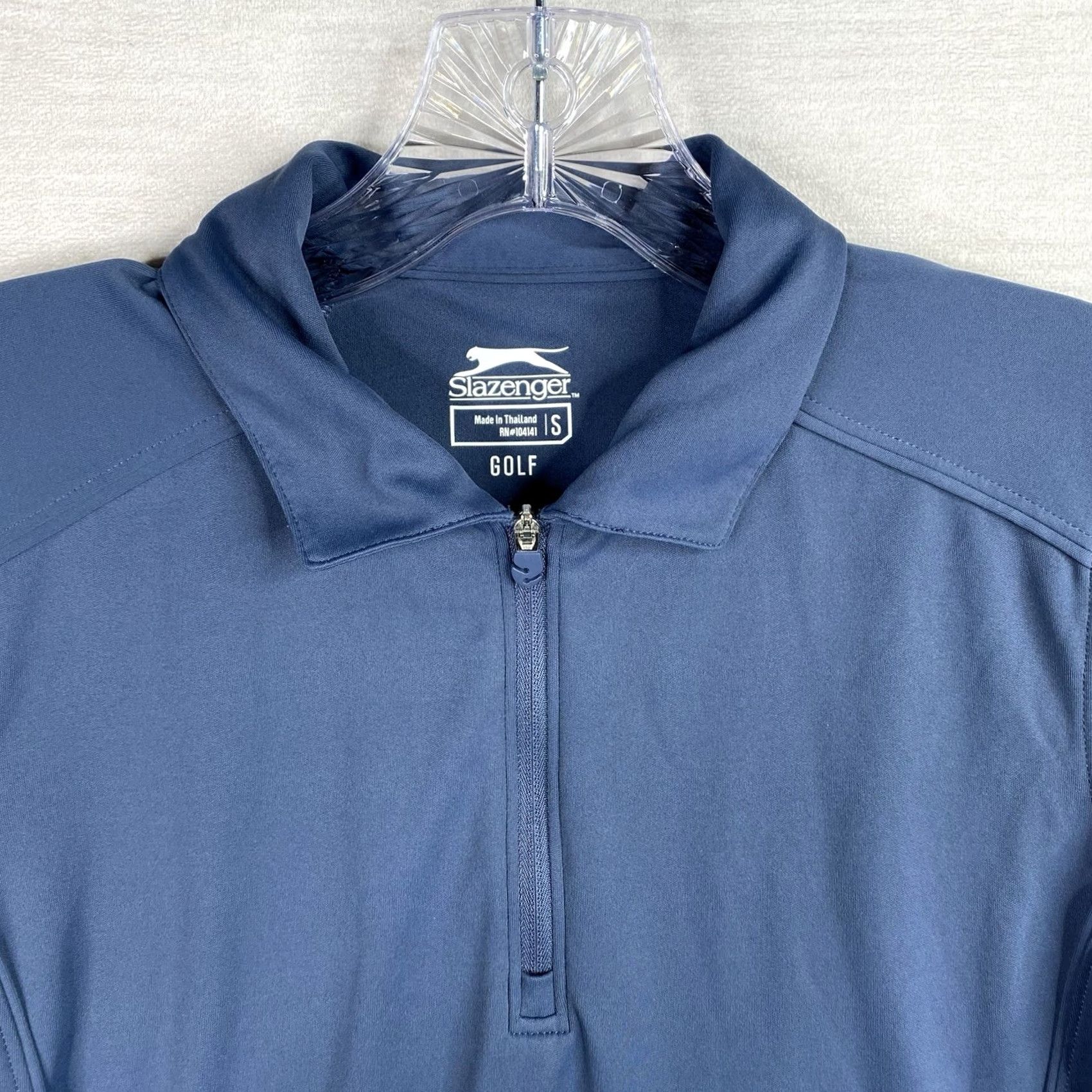 Vintage Slazenger Golf Polo Shirt Womens S Short Sleeve Blue 1/4 Zip Logo Pickleball Fun Size S / US 4 / IT 40 - 2 Thumbnail