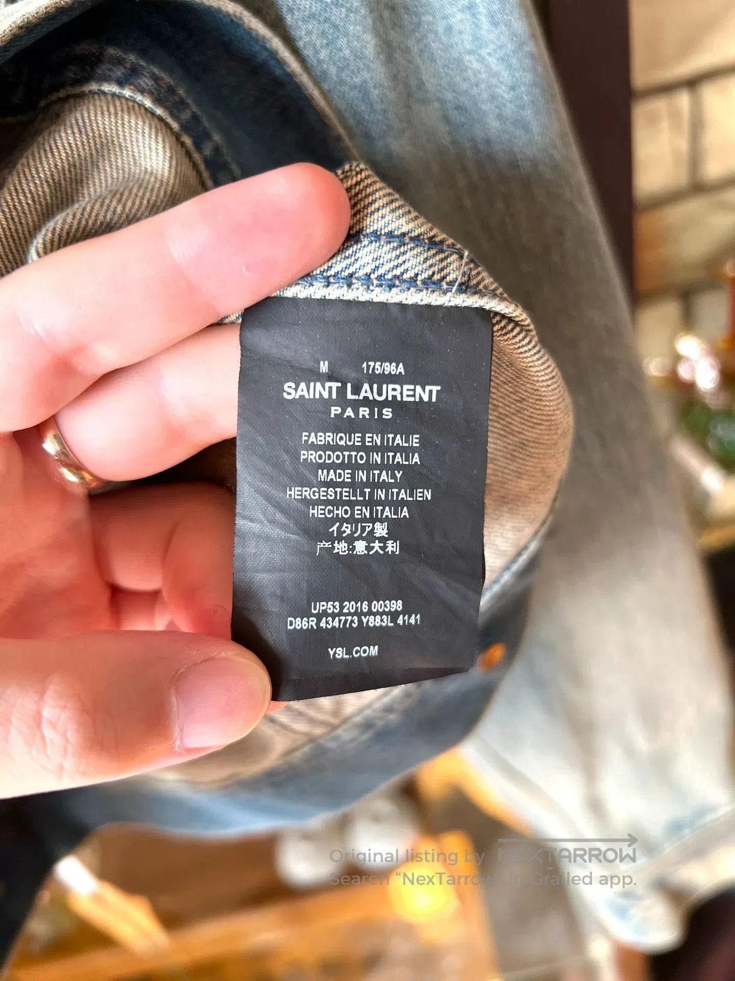 Saint Laurent Paris saint laurent blue denim jacket with cord collar. Size US M / EU 48-50 / 2 - 5 Thumbnail