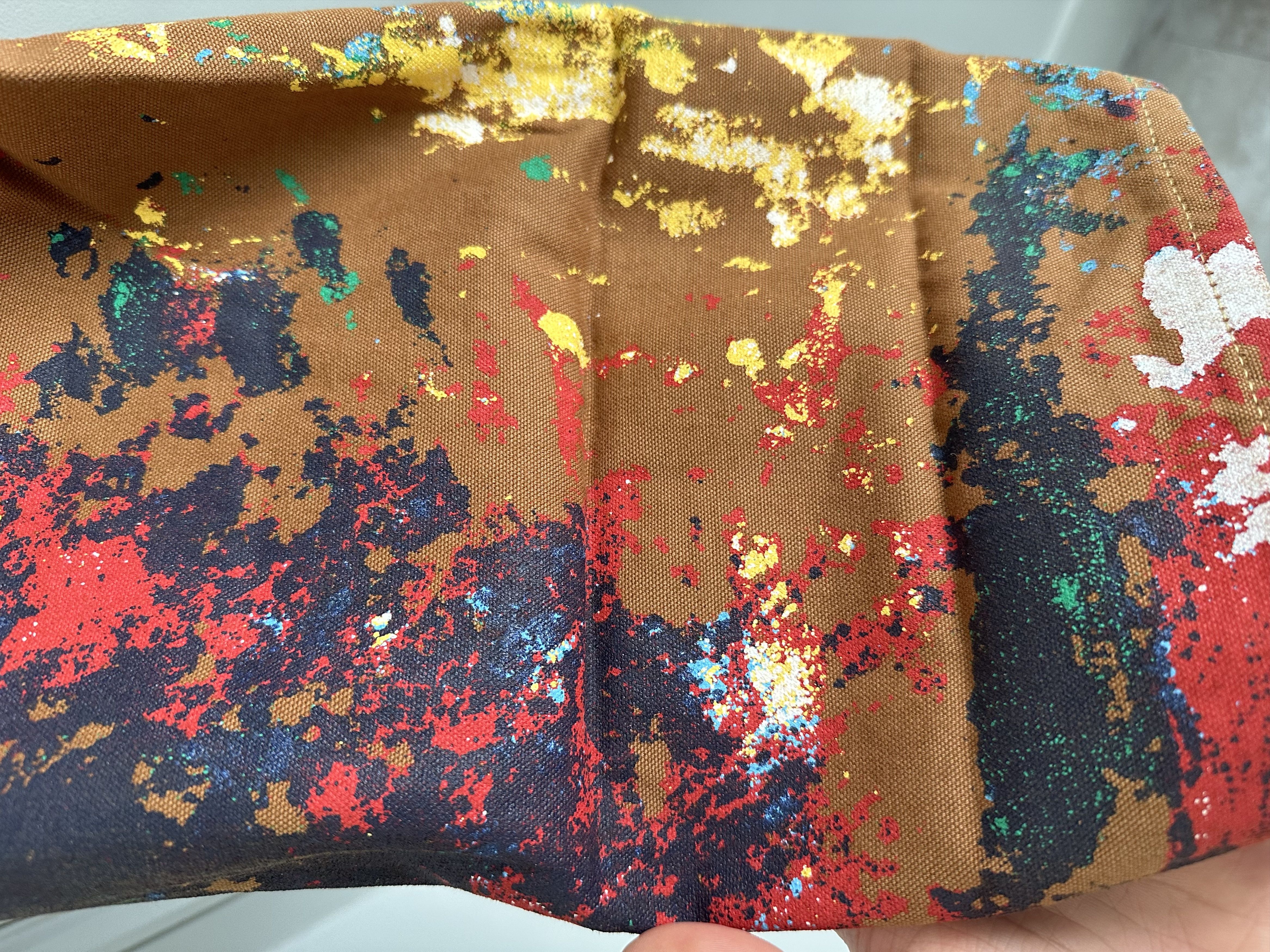 Junya Watanabe × Levi's 505 Khaki Paint Splatter Denim Size US 35 - 4 Thumbnail