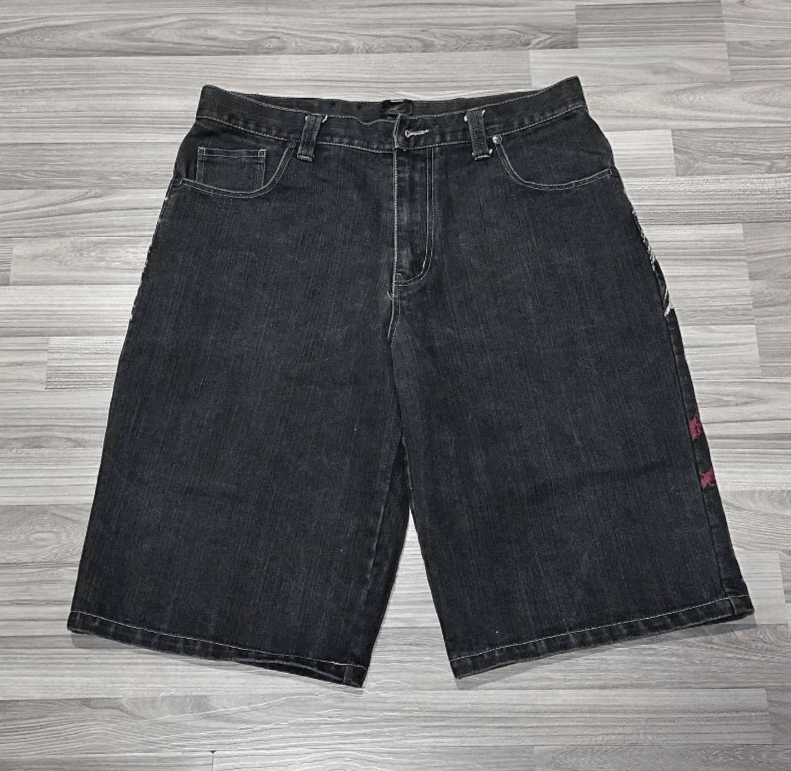 Japanese Brand printed baggy denim shorts Size US 34 / EU 50 - 3 Thumbnail