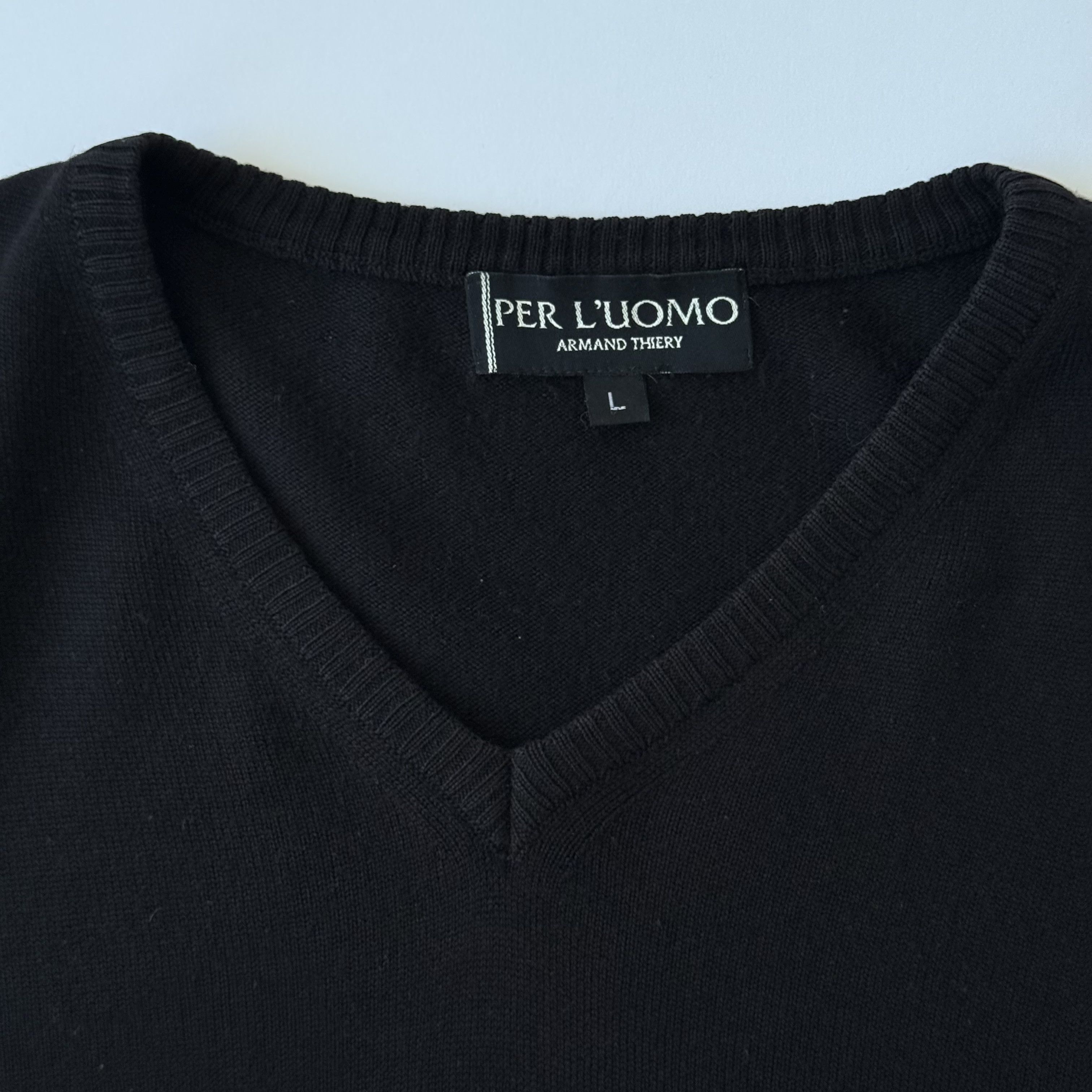Vintage Armand Thiery Per L'uomo Vintage V Neck Sweater Size US L / EU 52-54 / 3 - 5 Thumbnail