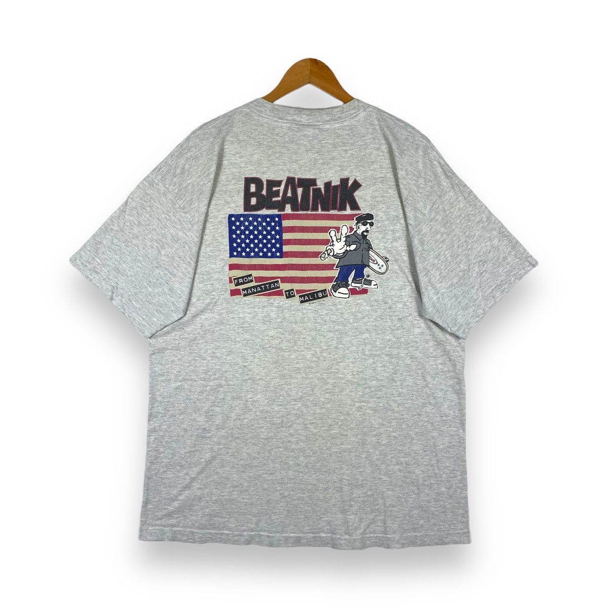 Vintage VINTAGE 90's BEATNIK FROM MANATTAN TO MALIBU TEE Size US L / EU 52-54 / 3 - 1 Thumbnail