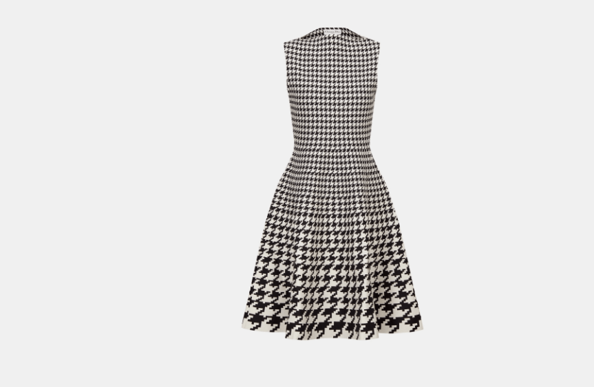 Dior o1w1db10525 214L01 Mid-Length Dress in Black/White Size XS / US 0-2 / IT 36-38 - 1 Thumbnail