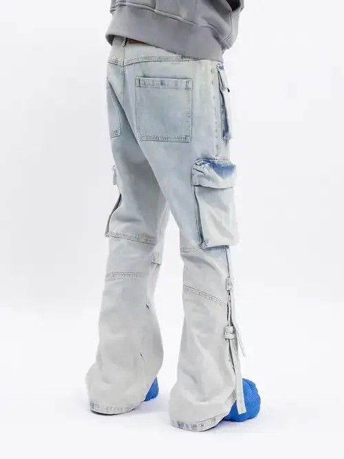 Japanese Brand Street heavy wash multi-pocket micro-flared jeans Size US 32 / EU 48 - 4 Thumbnail