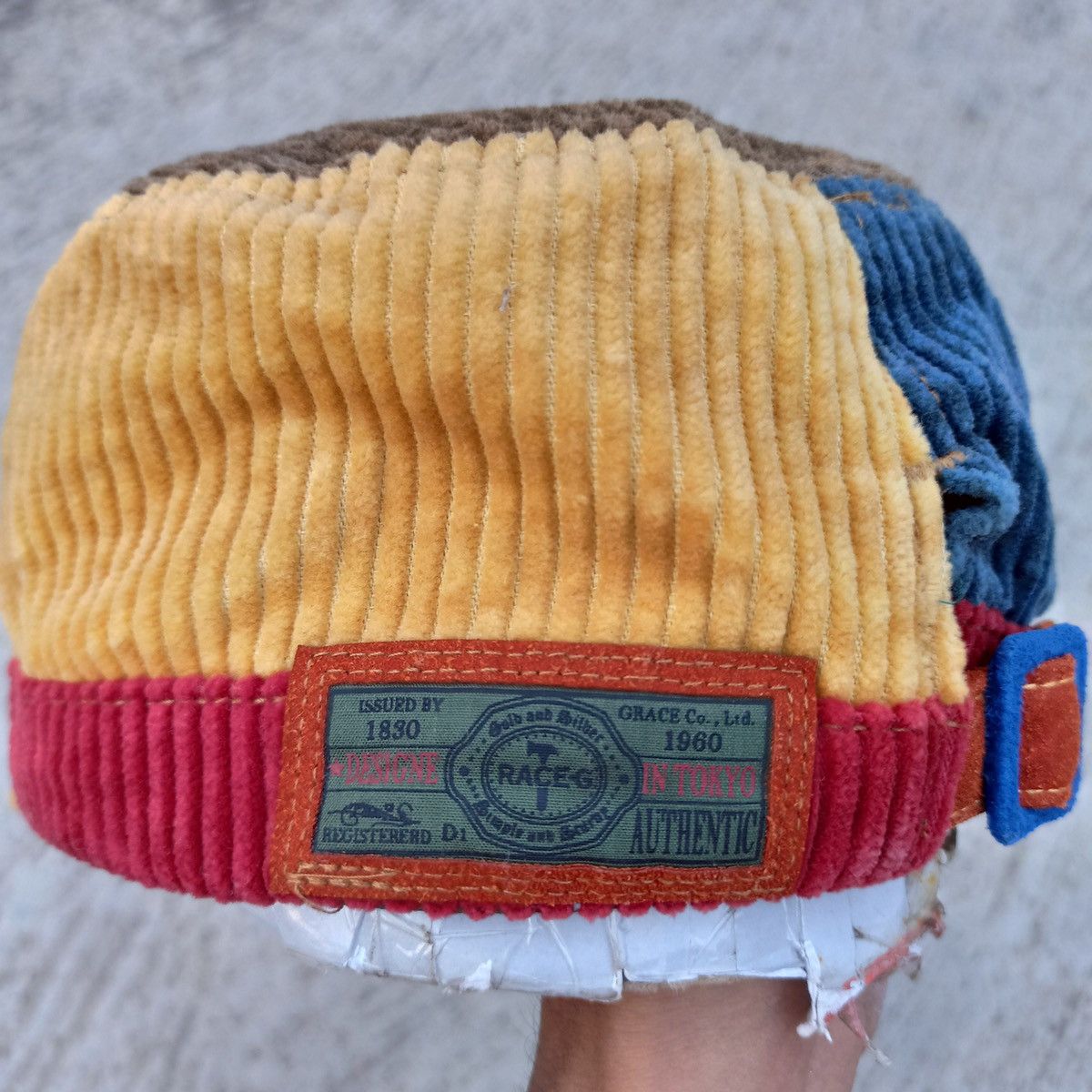 Other UNIQUE corduroy Patchwork cadet hat by grace Size ONE SIZE - 10 Thumbnail