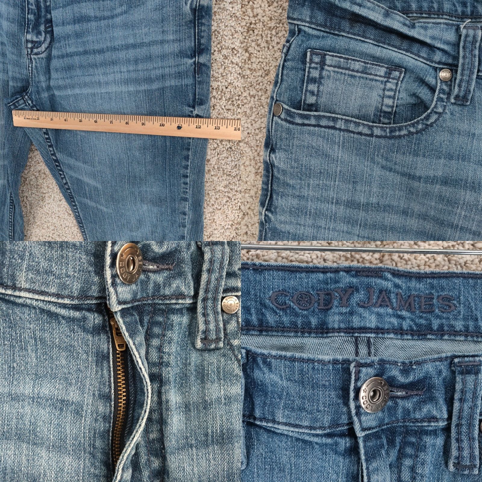 Cody James Cody James Jeans Mens 34x32 Blue Stretch Denim Work Cowboy Western Regular Fit 5-Pocket Size US 34 / EU 50 - 8 Thumbnail