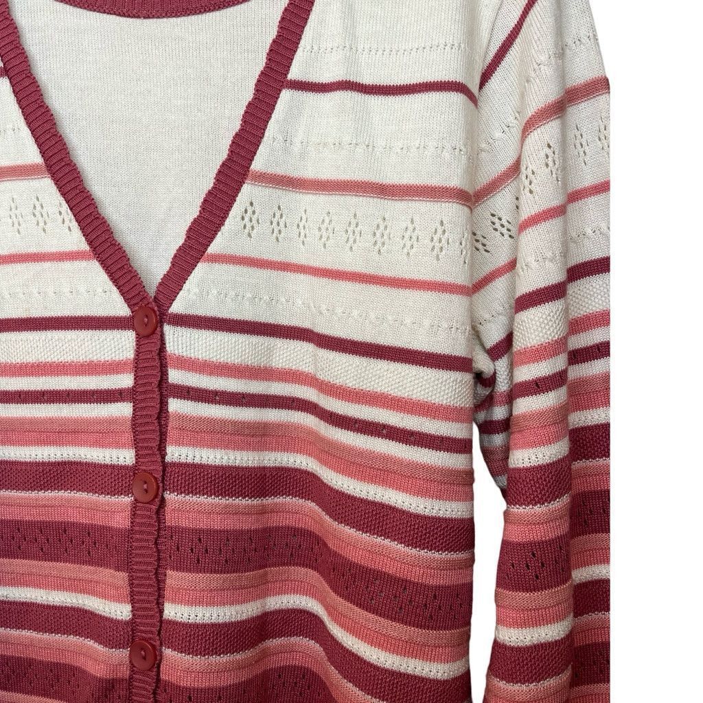 Vintage Vtg 80s USA Alfred Dunner Faux Cardigan Sweater Set Sz M Size M / US 6-8 / IT 42-44 - 3 Thumbnail