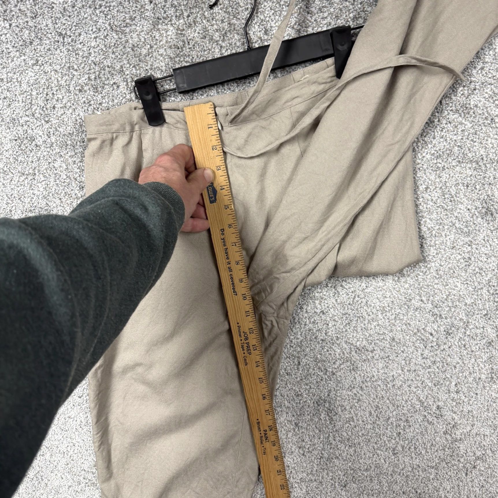 Vintage VINTAGE Finity Silk Crepe Cropped Pants Womens PM 29x22.5 Beige Pockets Flat Front Zip Tie Belt 90s Boho Retro Size 32" / US 10 / IT 46 - 5 Thumbnail