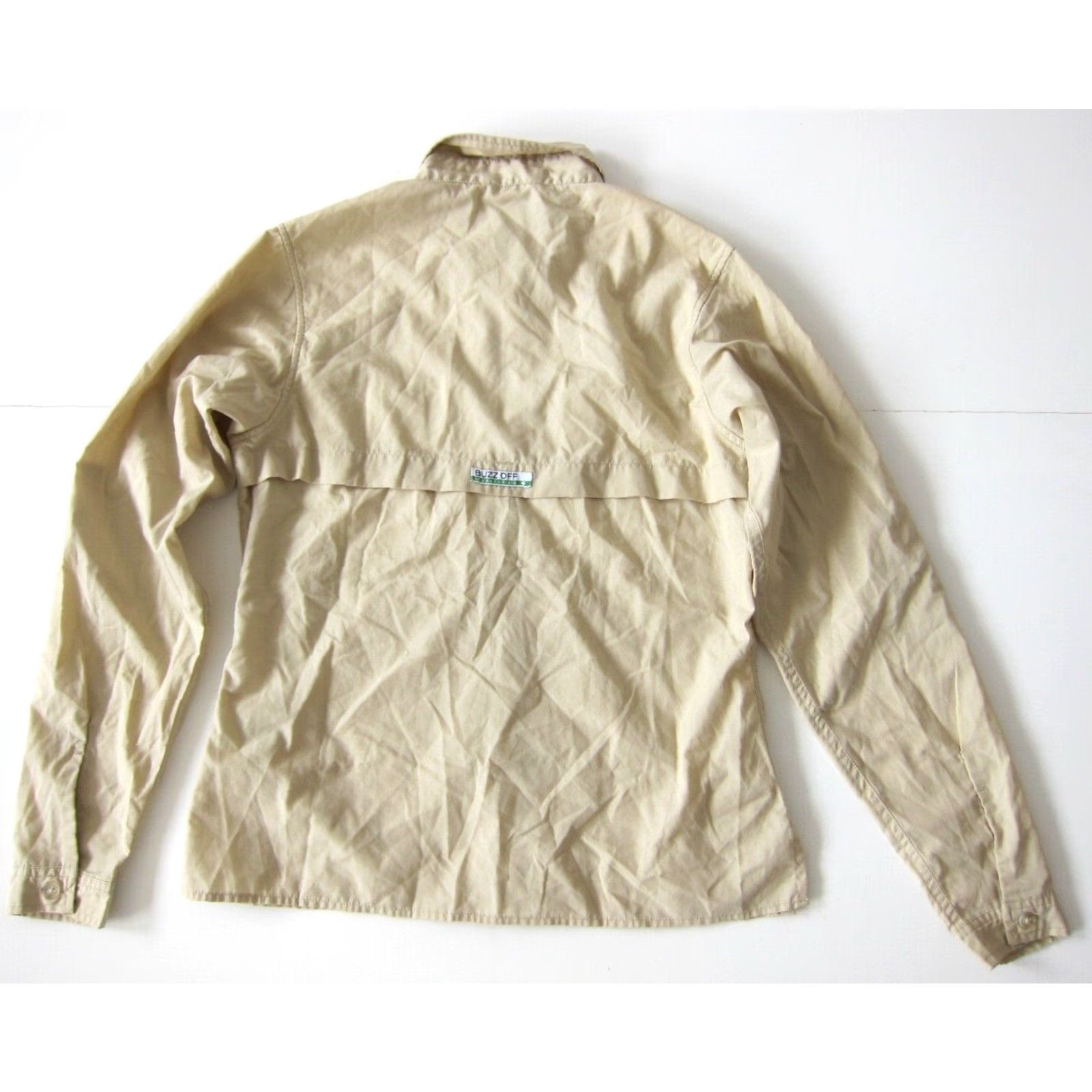 ExOfficio VINTAGE Exofficio Buzz Off Beige Brown Vented Zip Pocket Long Sleeve Button Shirt XS Size XS / US 0-2 / IT 36-38 - 2 Thumbnail