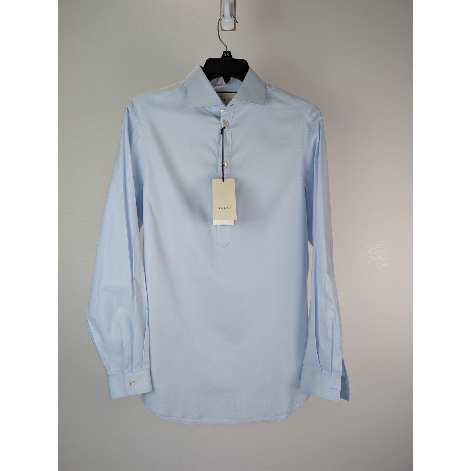 Gucci o1rshd1 Oxford Over Shirt Button up shirt in Baby Blue Size US XL / EU 56 / 4 - 1 Thumbnail