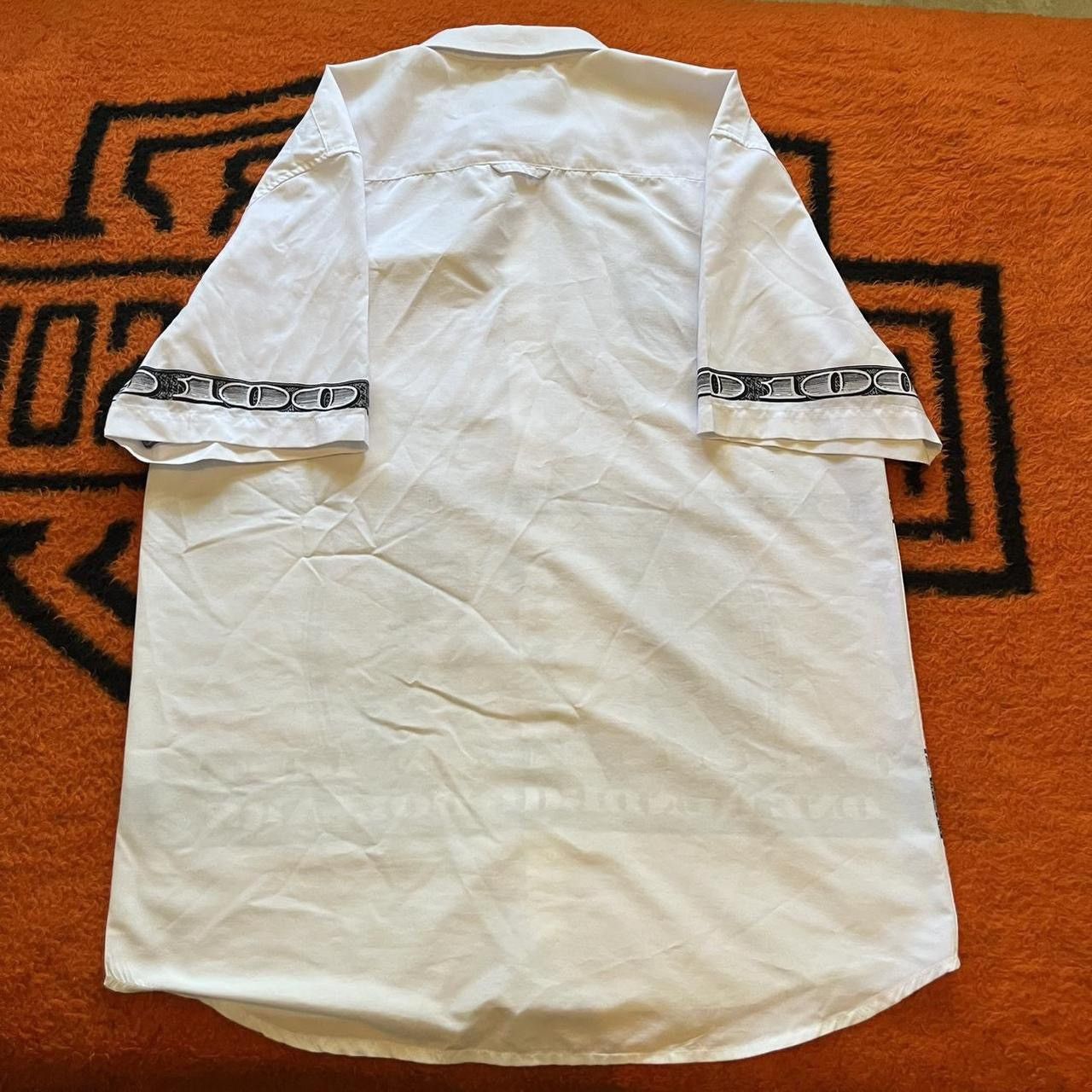 Band Tees × Vintage Vintage Y2K 100 Dollar Bill White Collard Button Up Shirt Size US XXL / EU 58 / 5 - 3 Thumbnail