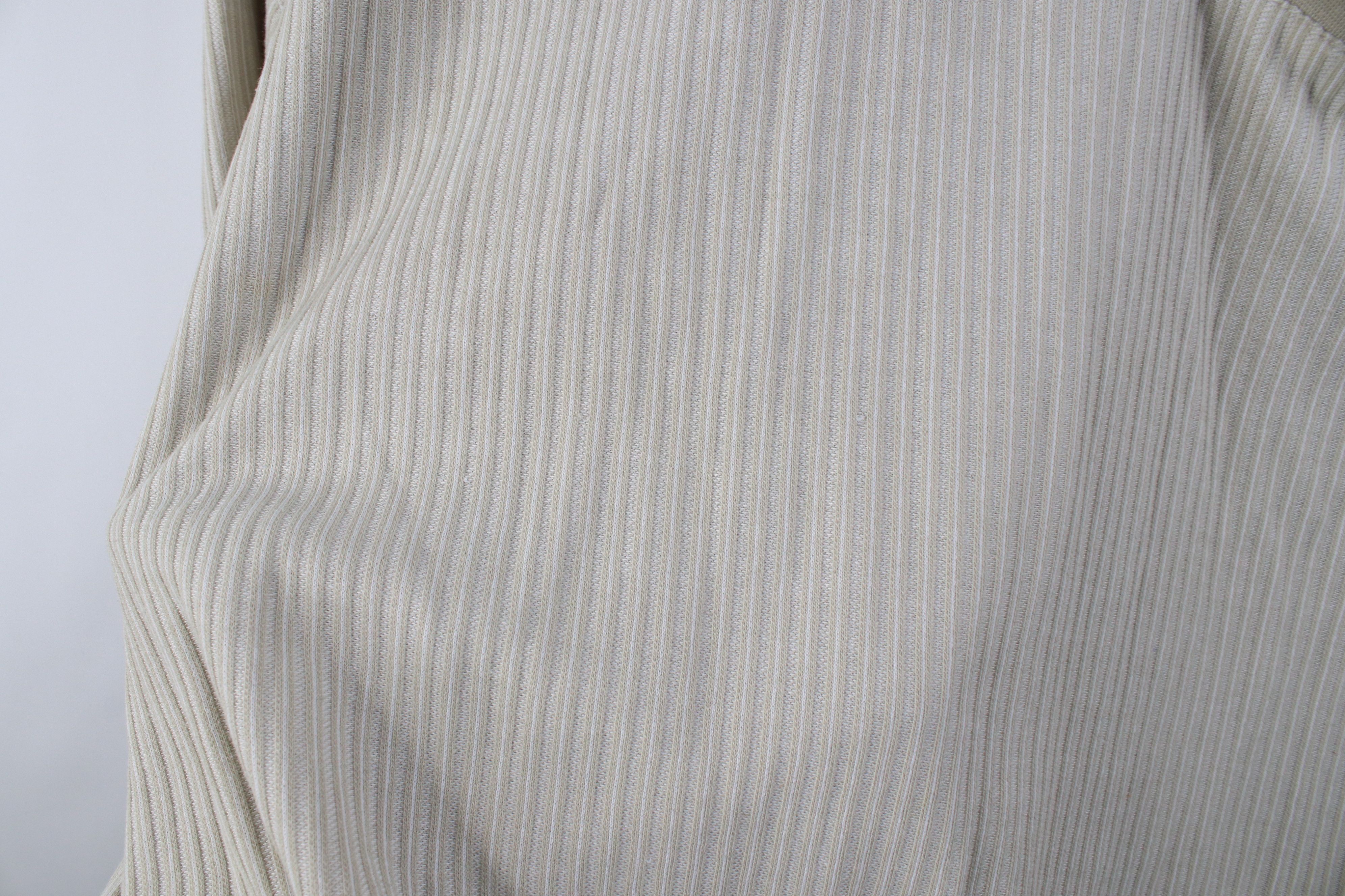 Vintage Vintage 90s Streetwear Ribbed Knit Pullover Polo Shirt Beige Size US L / EU 52-54 / 3 - 9 Thumbnail