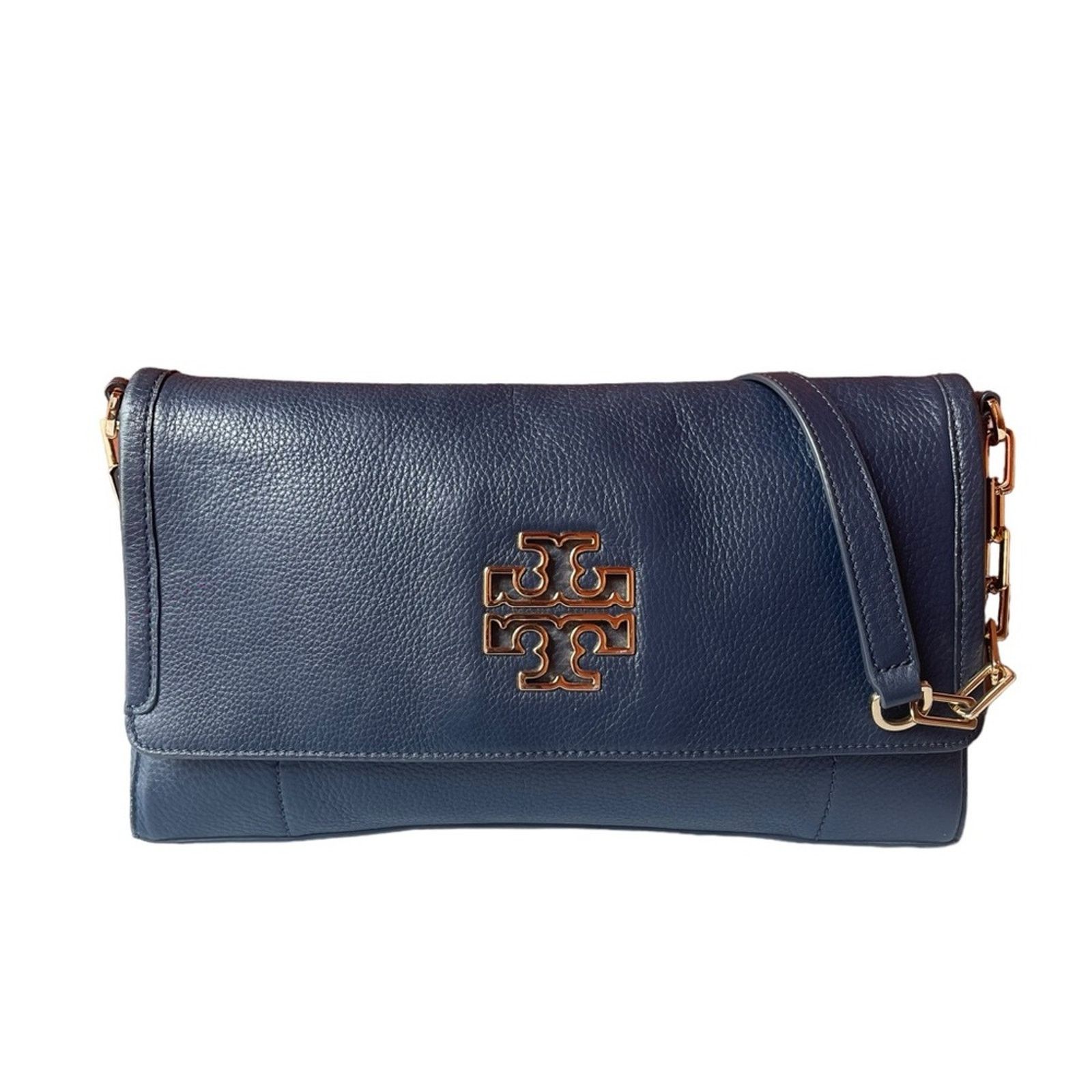 Tory Burch Tory Burch Britten Leather Fold Over Crossbody Bag Size ONE SIZE - 1 Thumbnail