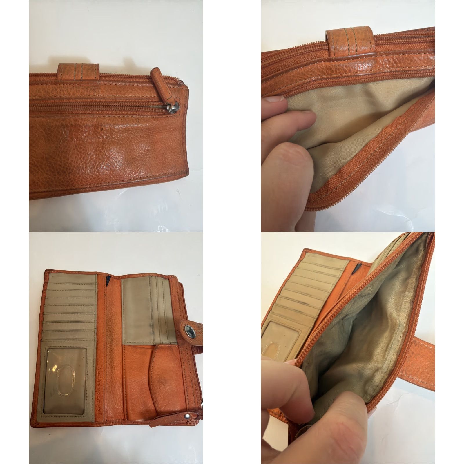 Fossil Fossil Pebbled Leather Orange Bifold Wallet Snap 7.5x3.5 Women Color Orange Pebbled Leather Wallet Snap Bifold Fossil 7.5x3.5 Size ONE SIZE - 8 Thumbnail