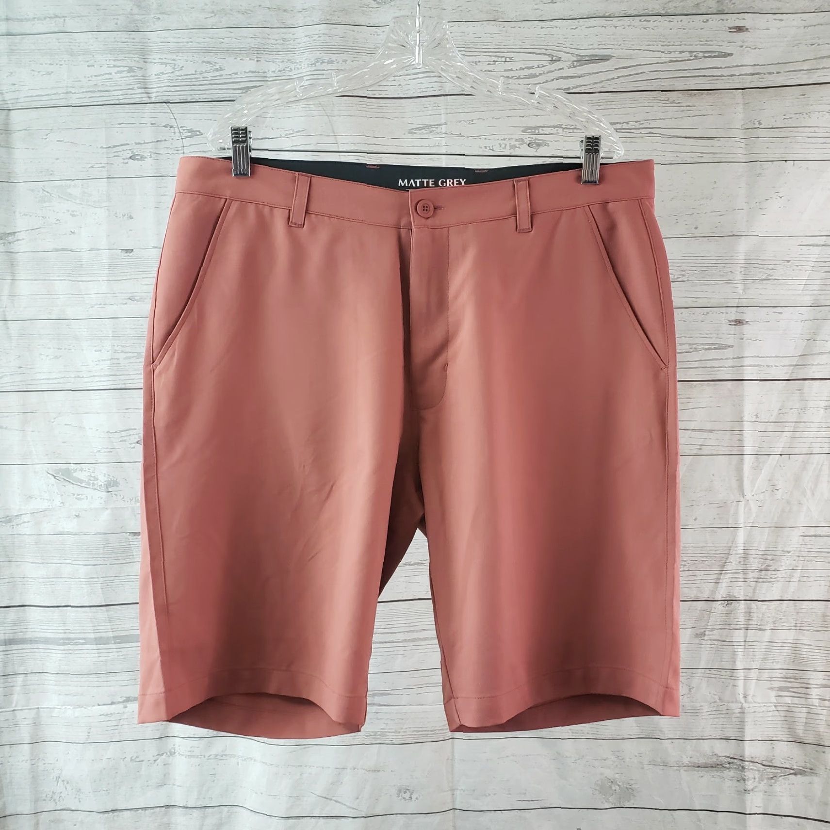 Vintage Matte Grey Mens Wayfarer Shorts Sz 36 Polyester Flat Front Casual Red 90s? No Vintage Matte Grey Mens Wayfarer Shorts 36 Size US 36 / EU 52 - 2 Thumbnail