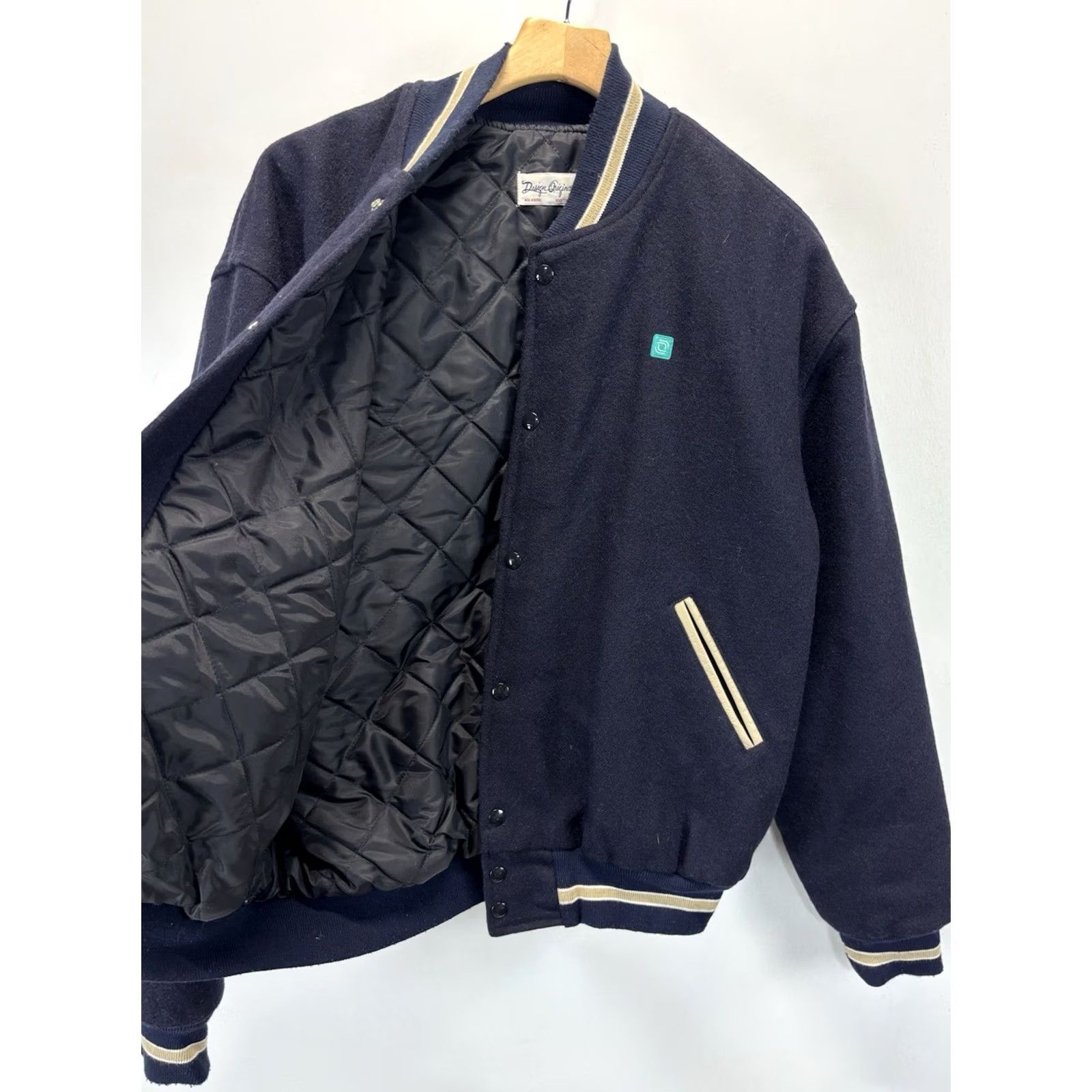 Vintage VINTAGE Design Original Wool Bomber Jacket Men’s XL Navy USA Varsity Preppy USA 90s College Mens XL Navy Bomber Jacket Size US XL / EU 56 / 4 - 6 Thumbnail