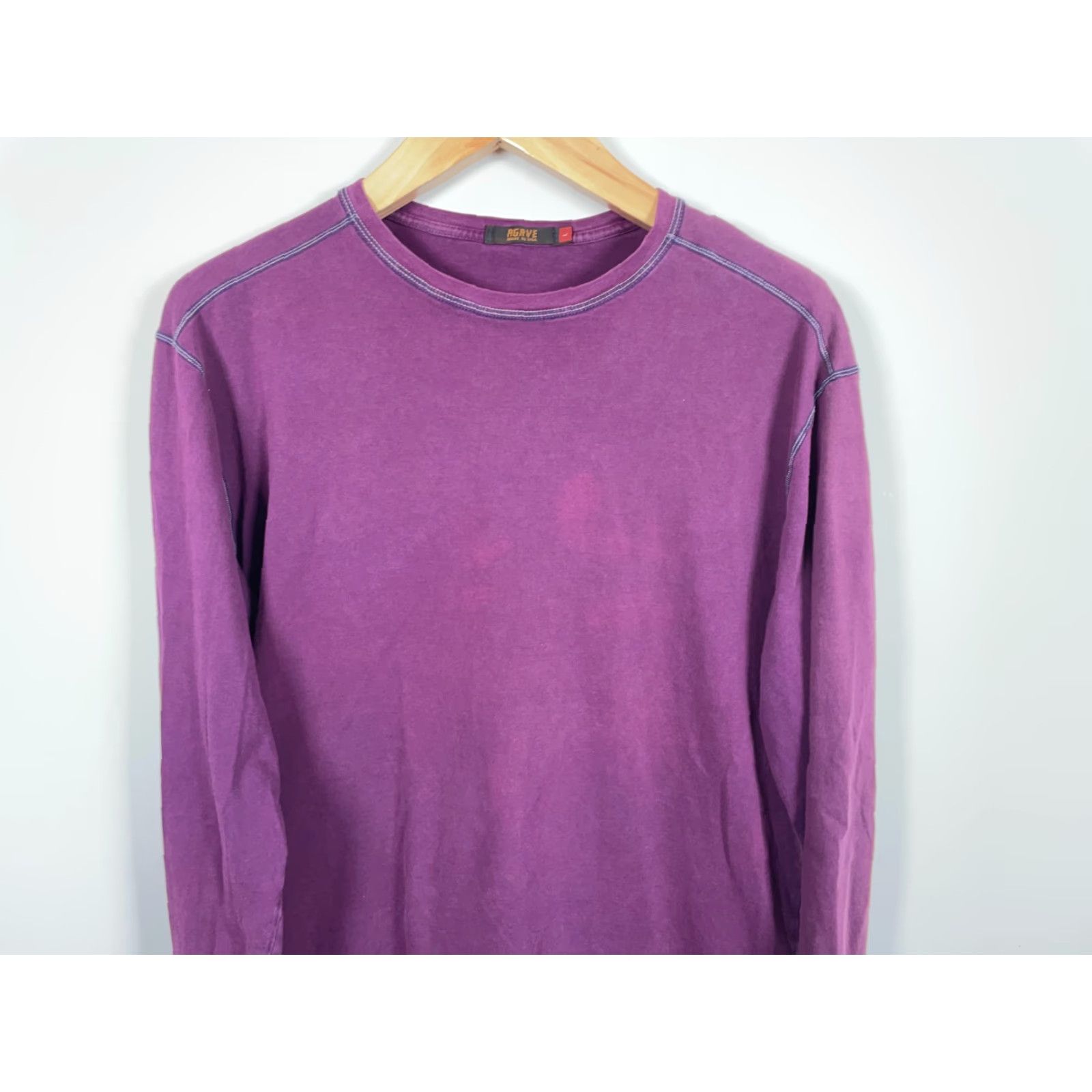 Vintage Agave Lux Long Sleeve T-Shirt Men's Large Purple Reverse Seam USA Made Crewneck Shirt Adult Large Purple Reverse Seam USA Made Agave Lux Retail-Ready Size US L / EU 52-54 / 3 - 4 Thumbnail