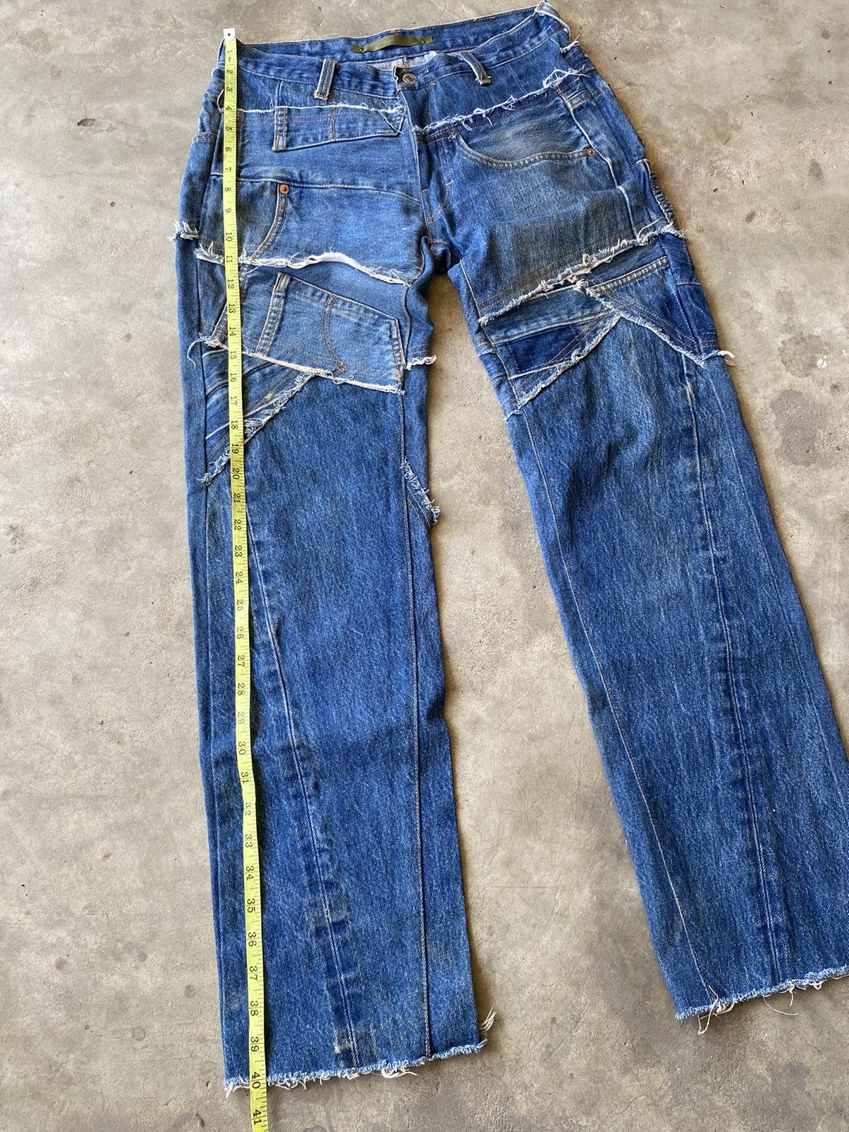 Japanese Brand × Jean japanese brand patchwork jeans pant cyrhyme Size US 31 - 10 Thumbnail