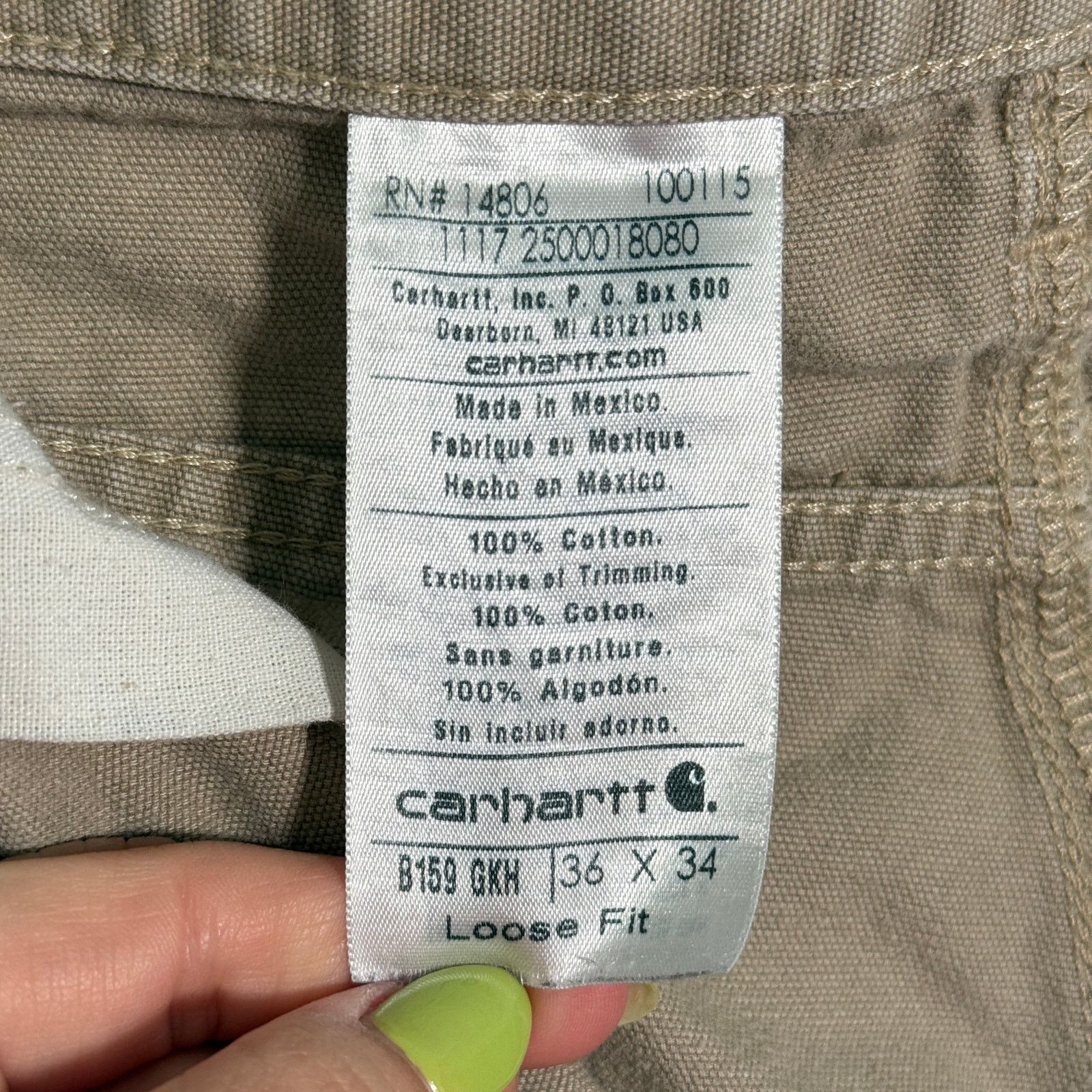 Carhartt Carhart Work Pants 36x34 Loose Fit Khaki Carpenter Size US 36 / EU 52 - 4 Thumbnail