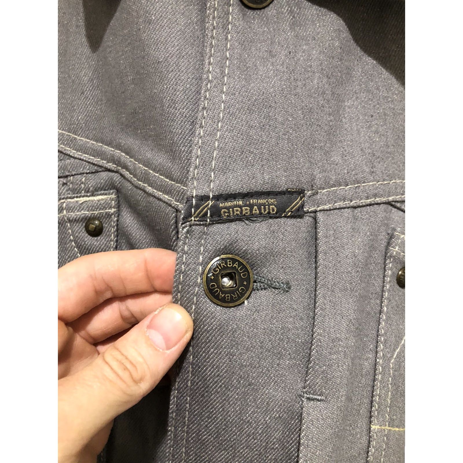 Denime VINTAGE Girbaud X Front Denim Jacket Gray 2XL Men Jacket Biker 90s Distressed Casual Front Pocketed - 2000s Marithe Francois Girbaud Size US 39 - 6 Thumbnail