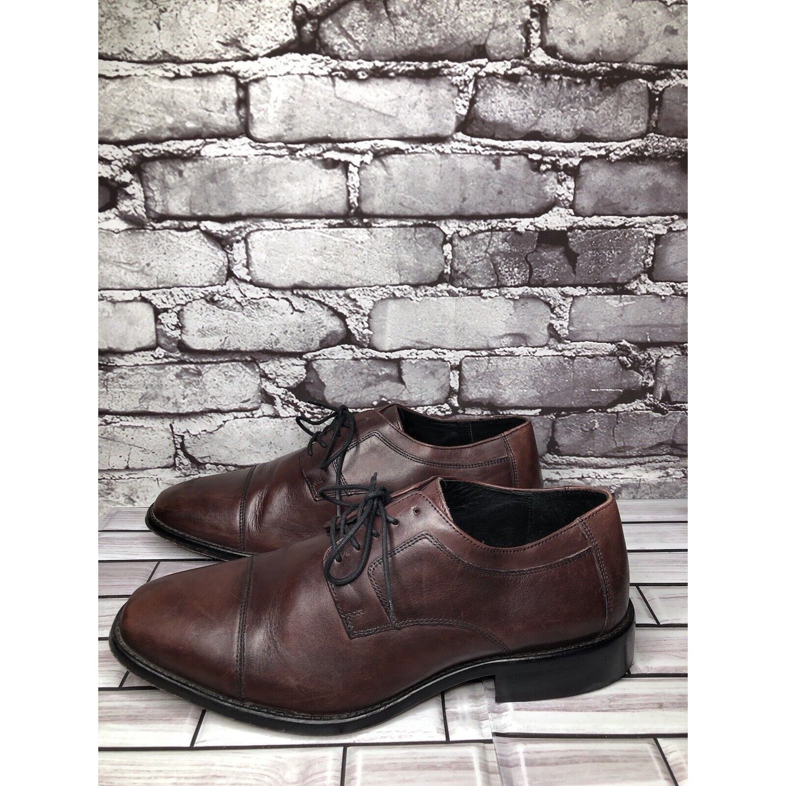 Johnston & Murphy J. Murphy Johnston & Murphy Burgundy Leather Oxfords Dress S Size US 10.5 / EU 43-44 - 16 Thumbnail