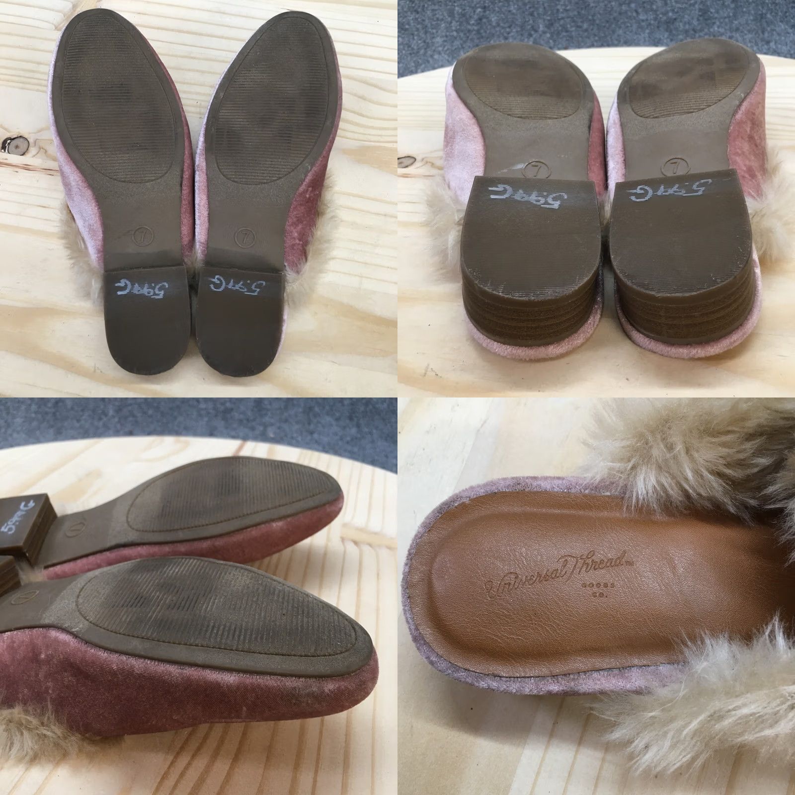 Vintage Universal Thread Sandals Womens 7 Bibiana Mule Block Heels Pink Slip On Fur Sandal Women M Pink Black Fur Trim Casual Slide Shoes Womens Size US 7 / IT 37 - 8 Thumbnail