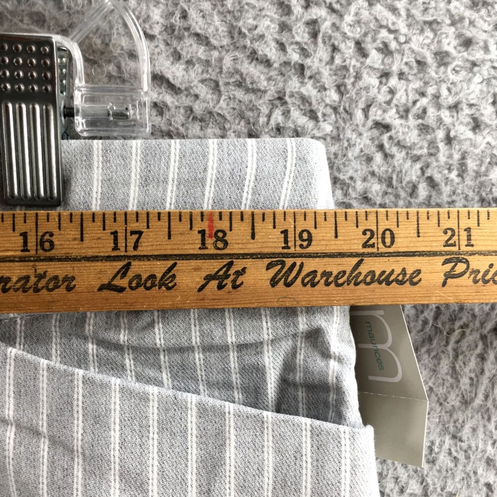 Vintage Maurices Pull On Skinny Ankle Pants Womens XXL Long Gray Striped Mid Rise NEW Size 40" / US 18 - 5 Thumbnail