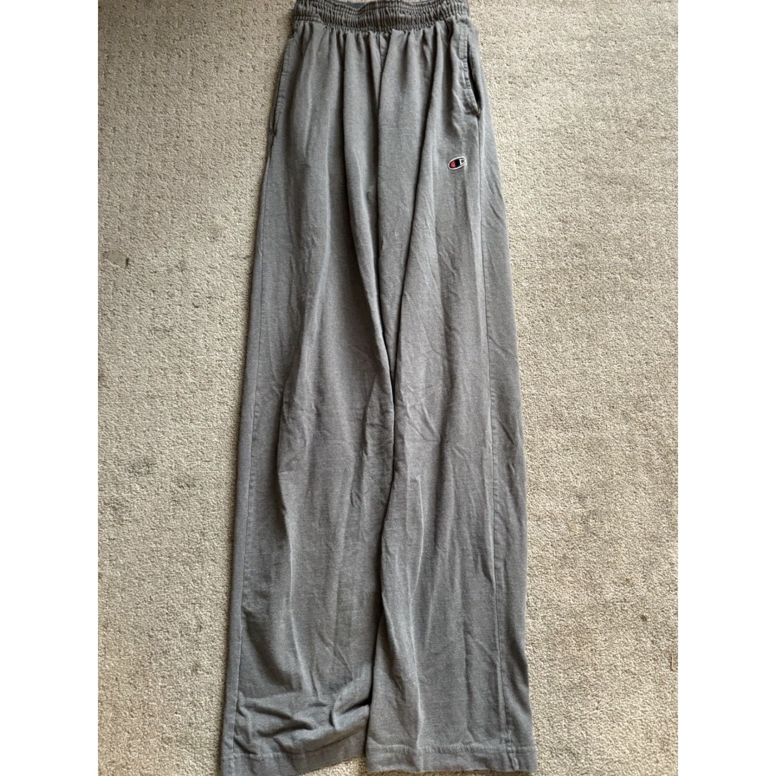 Champion Champion Sweatpants Men's Small Authentic Straight Pocket Logo Gray Cotton Soli Size US 29 - 4 Thumbnail