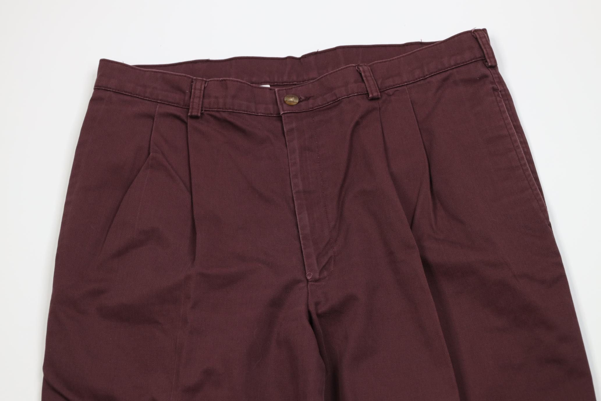 Vintage Vintage 90s Streetwear Wide Leg Chino Pants Cotton Maroon Size US 36 / EU 52 - 2 Thumbnail