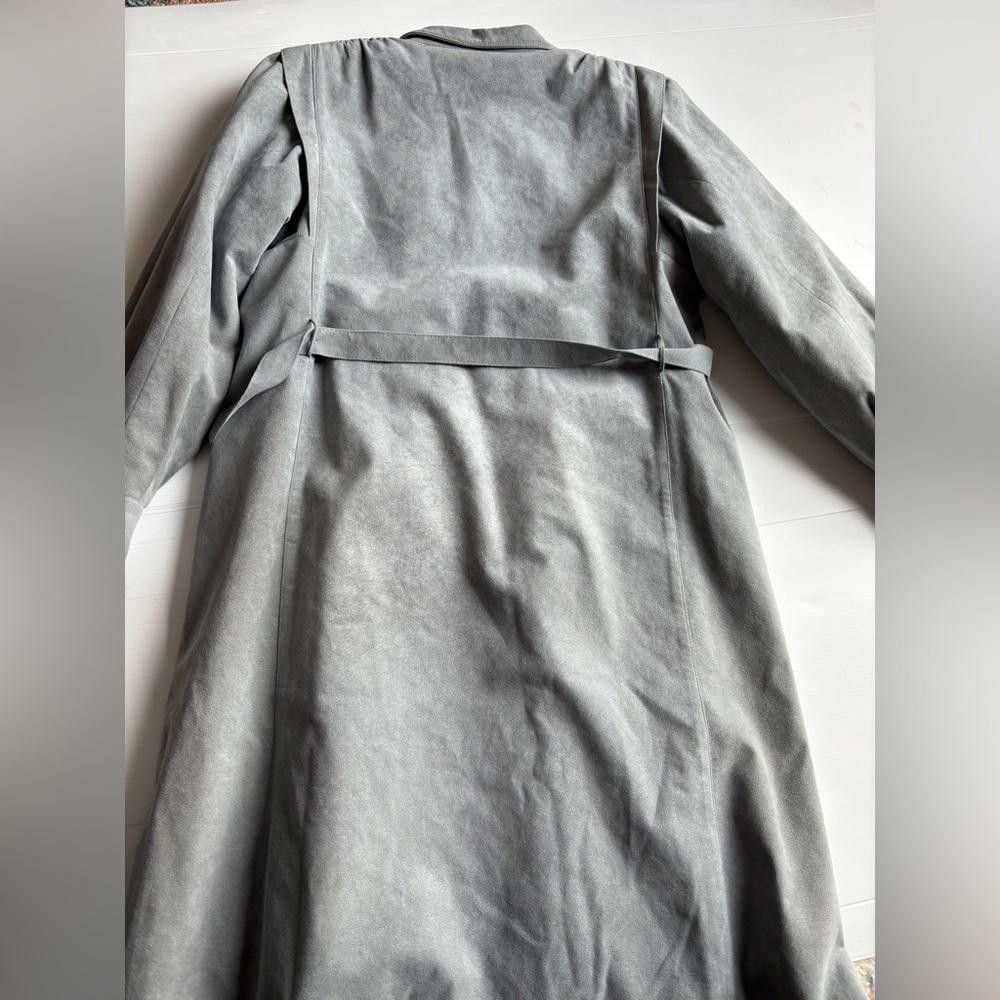 Designer Vintage Authentic Ultra Suede Gray Trench Coat Size XXL / US 16-18 / IT 52-54 - 3 Thumbnail
