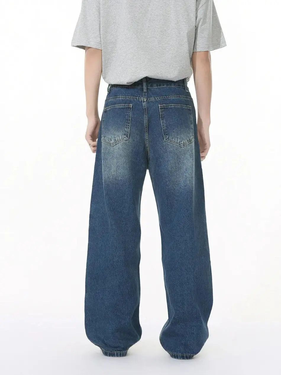 Japanese Brand Retro wide leg loose ripped jeans Size US 32 / EU 48 - 3 Thumbnail