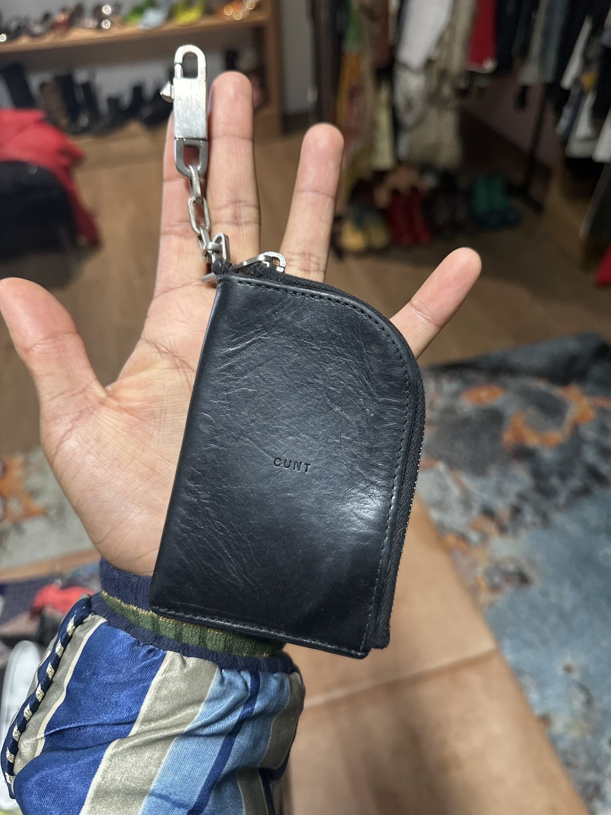 Rick Owens Leather “Cunt” card holder wallet Size ONE SIZE - 1 Thumbnail