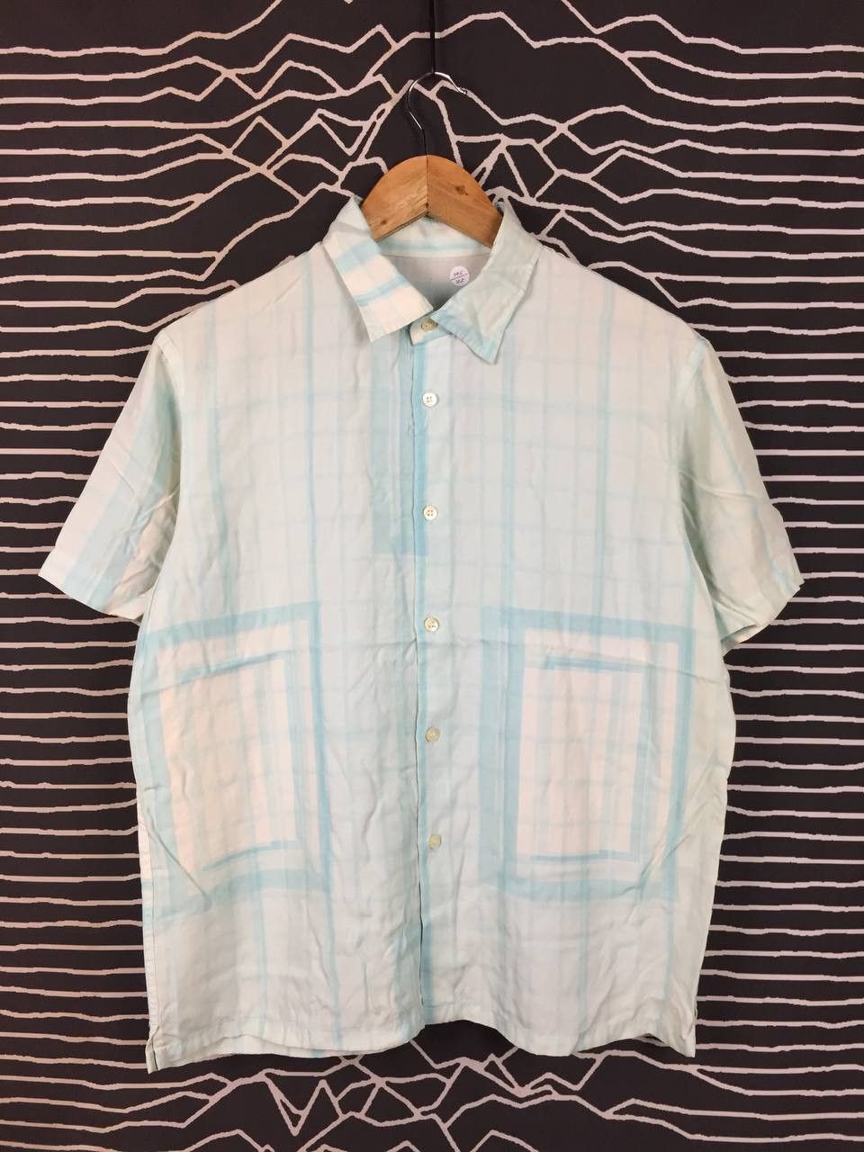 Japanese Brand Comme Ca Du Mode Archive Abstract Grid Rayon Button Up Shirt Size US M / EU 48-50 / 2 - 1 Thumbnail