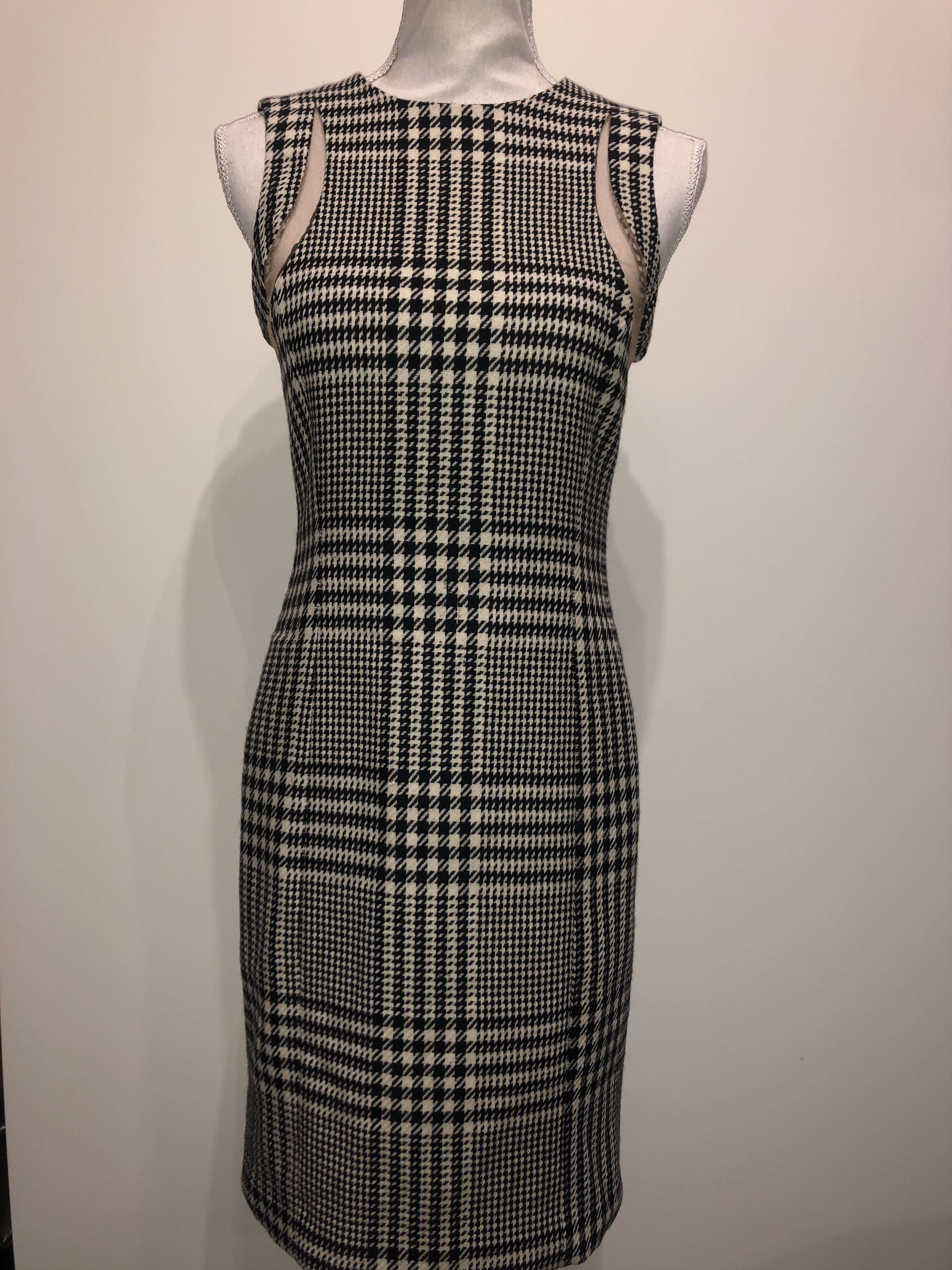 Versace Embellished Prince of Wales Wool Dress Size S / US 4 / IT 40 - 1 Thumbnail