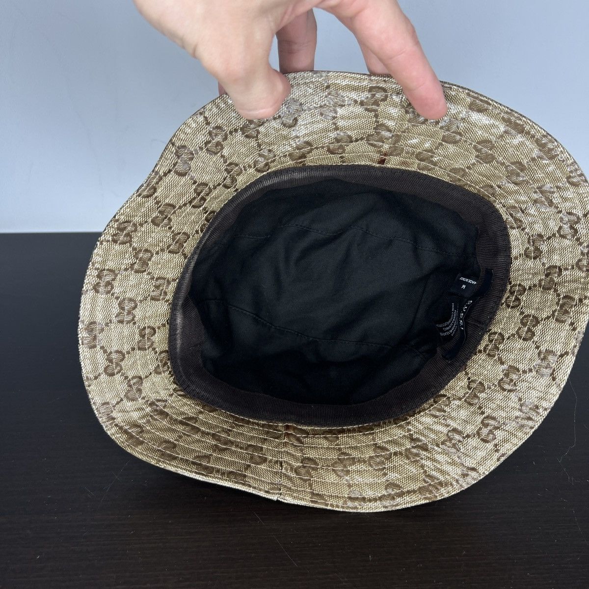 Gucci 🔥Rare Colour🔥Vintage Gucci Bucket Hat Monogram Beige Brown Size ONE SIZE - 7 Thumbnail