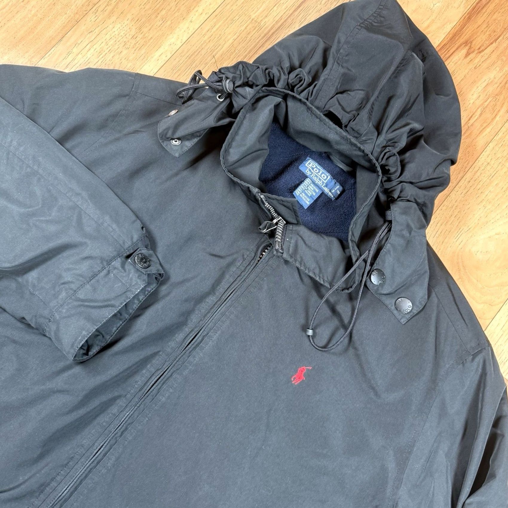 Ralph Lauren VINTAGE Ralph Lauren Rain Jacket Flannel Lined Black Zip XL Mens Jacket Size US XL / EU 56 / 4 - 2 Thumbnail