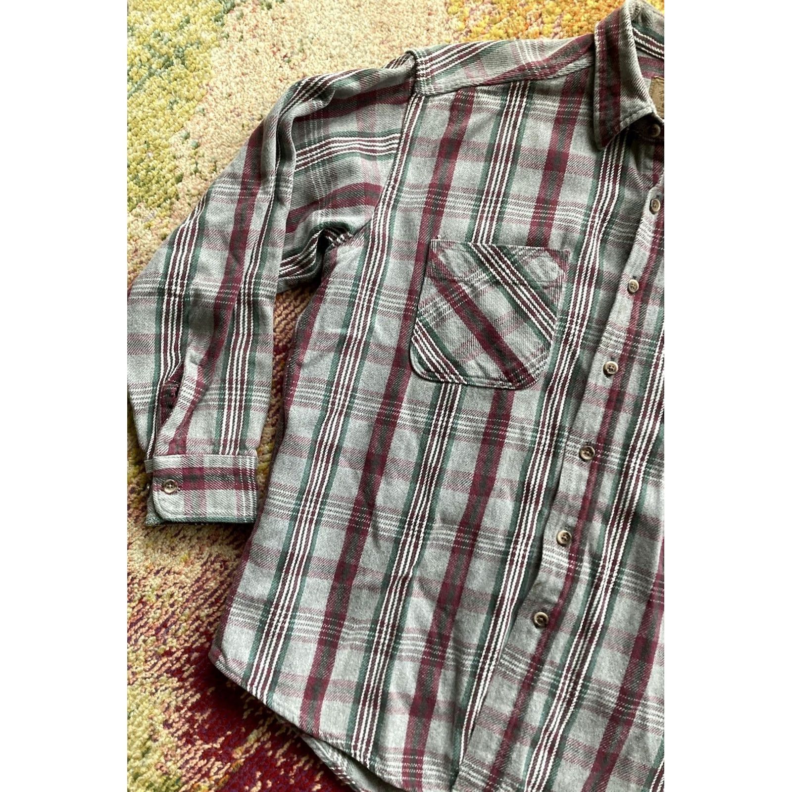 Vintage VINTAGE St. John's Bay Plaid Flannel Shirt Size L Gray Cotton Button-Up Long Sleeve Mens 90s USA Made Regular Fit Size US L / EU 52-54 / 3 - 2 Thumbnail