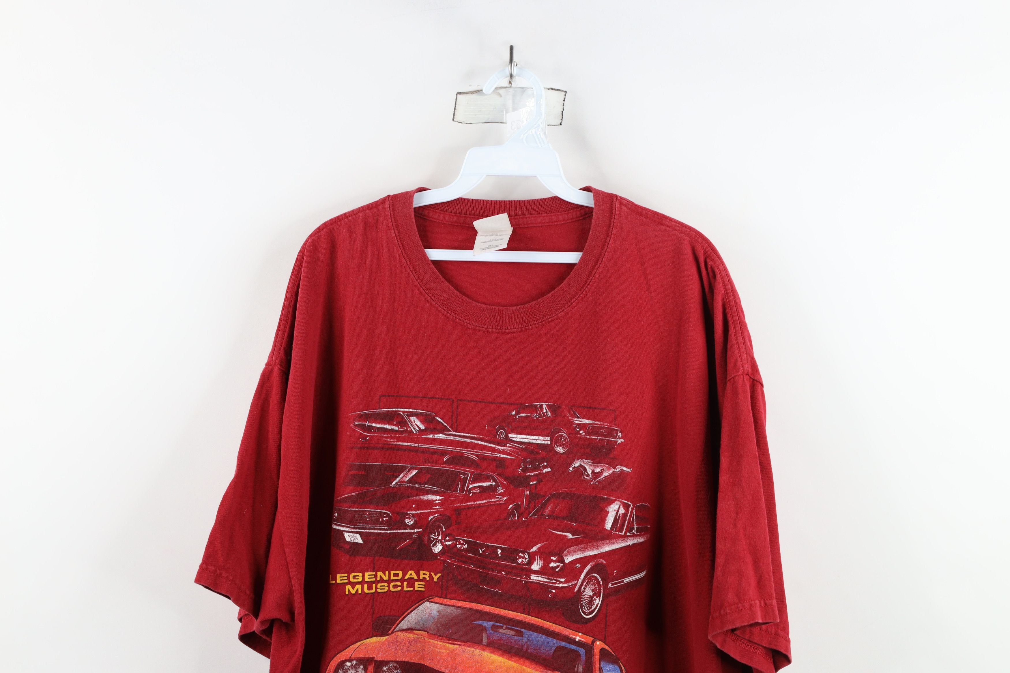 Vintage Vintage 90s Y2K Ford Motor Co Ford Mustang T-Shirt Red Size US XXL / EU 58 / 5 - 2 Thumbnail