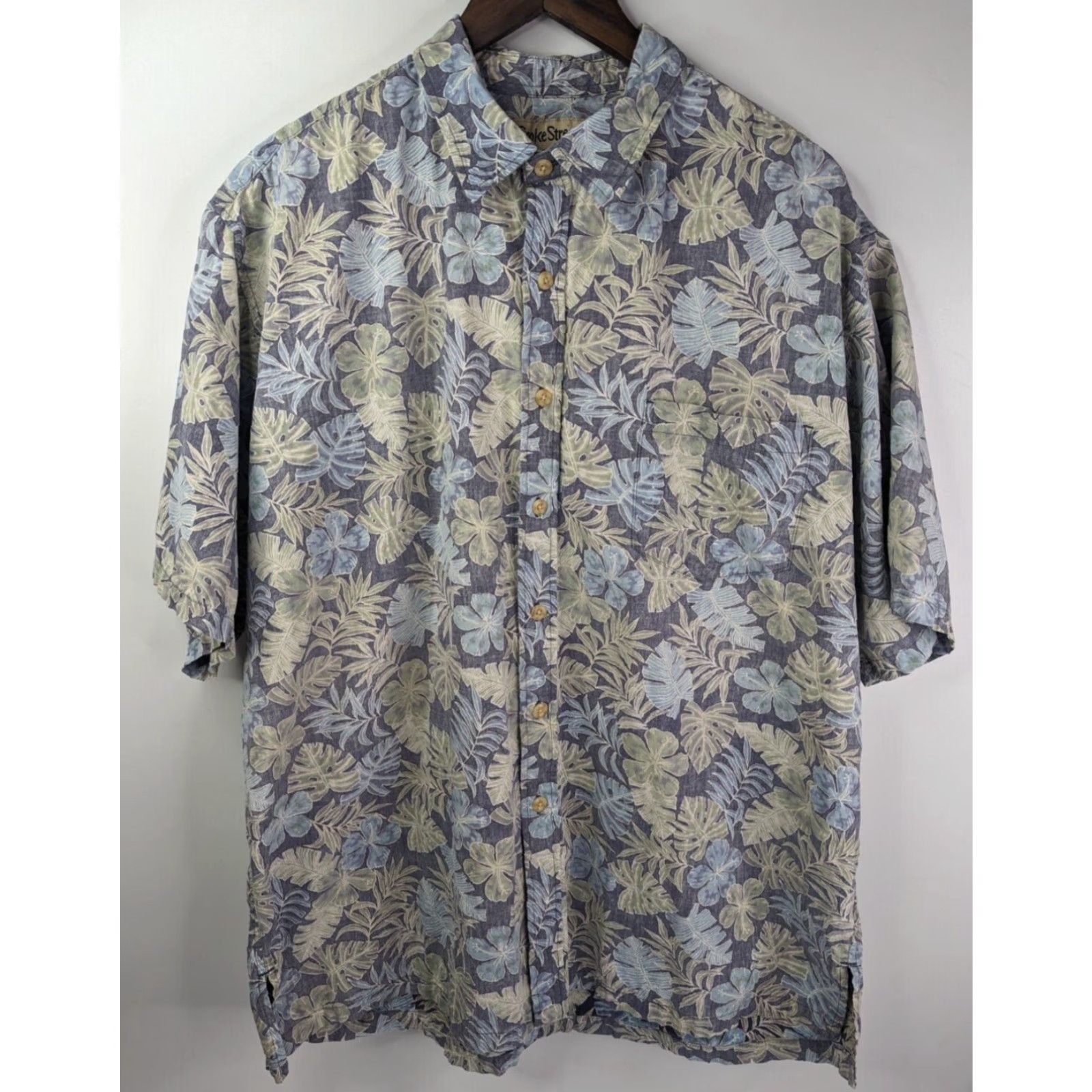 Vintage Cooke Street Shirt 2XL Mens Tropical Hawaiian Floral Blue Cotton Button-Up Short Sleeve Size US XXL / EU 58 / 5 - 2 Thumbnail