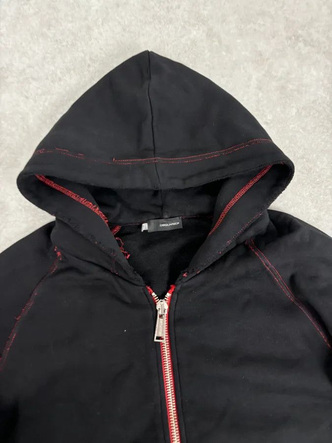 Dsquared2 2000s Dsquared2 Black Distressed Zip-up Hoodie Size US M / EU 48-50 / 2 - 4 Thumbnail