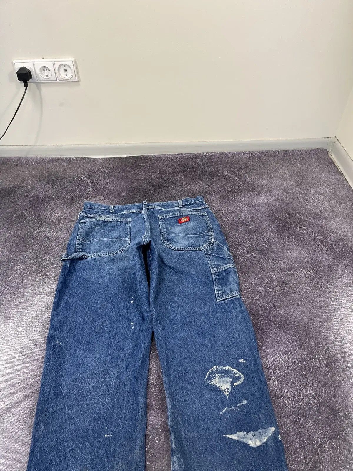 Dickies × Vintage Vintage Dickies Y2K Painted Blue Denim Work Hype Baggy Jeans Size US 36 / EU 52 - 4 Thumbnail