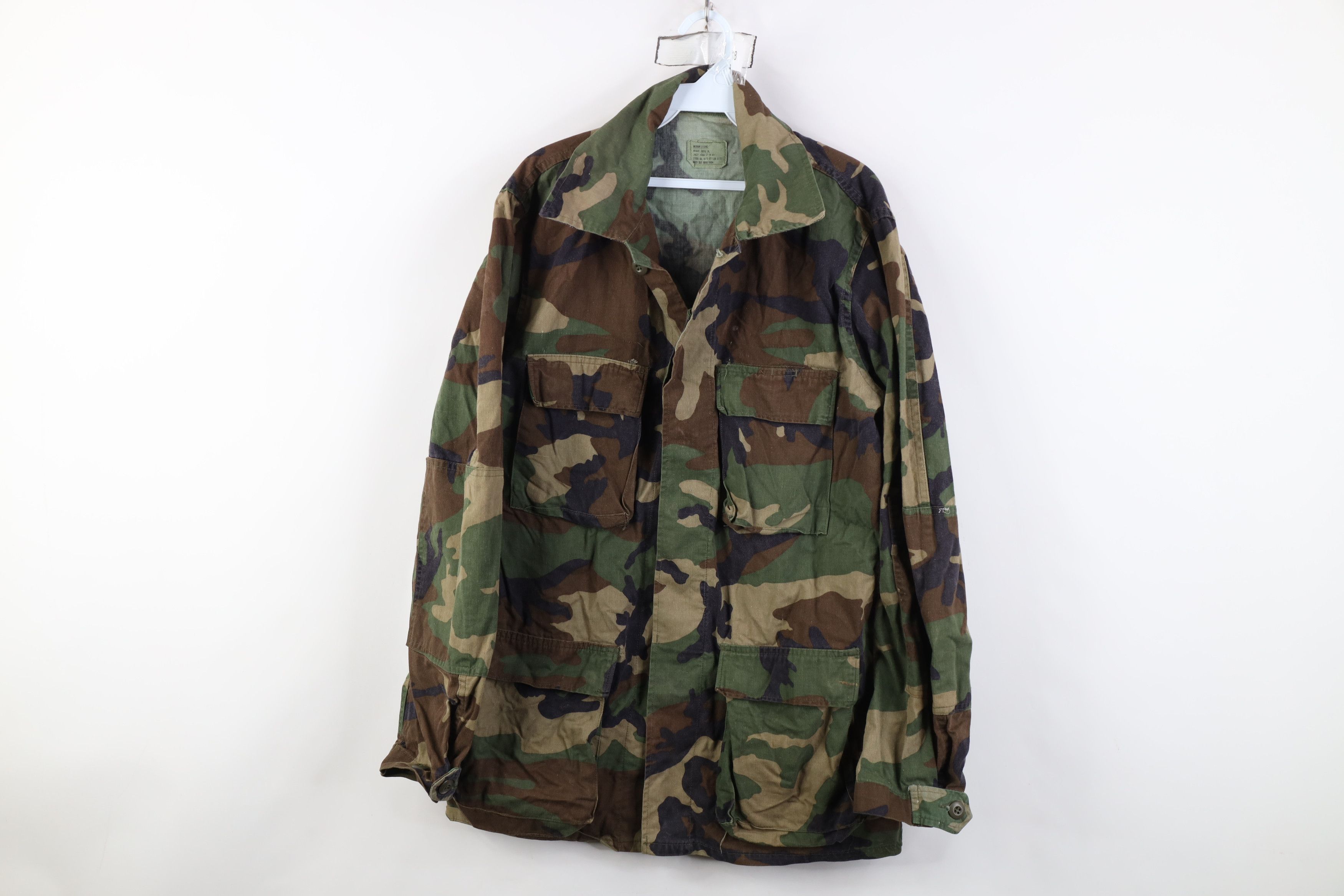 Vintage Vintage 80s USGI Woodland Camouflage Combat Coat Jacket USA Size US M / EU 48-50 / 2 - 1 Thumbnail