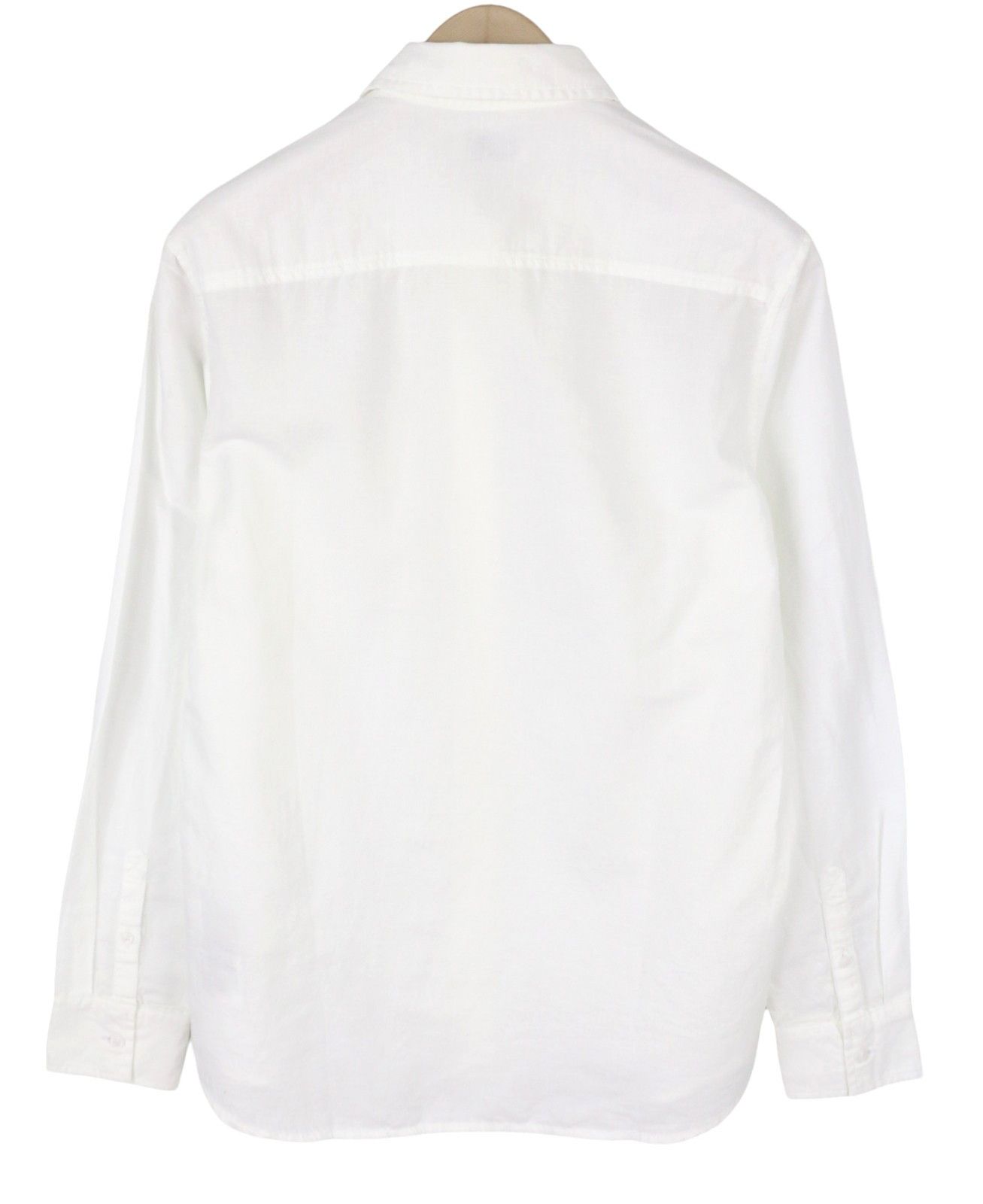 Calvin Klein M White Linen Blend Spread Neck 87675 Size US M / EU 48-50 / 2 - 2 Thumbnail