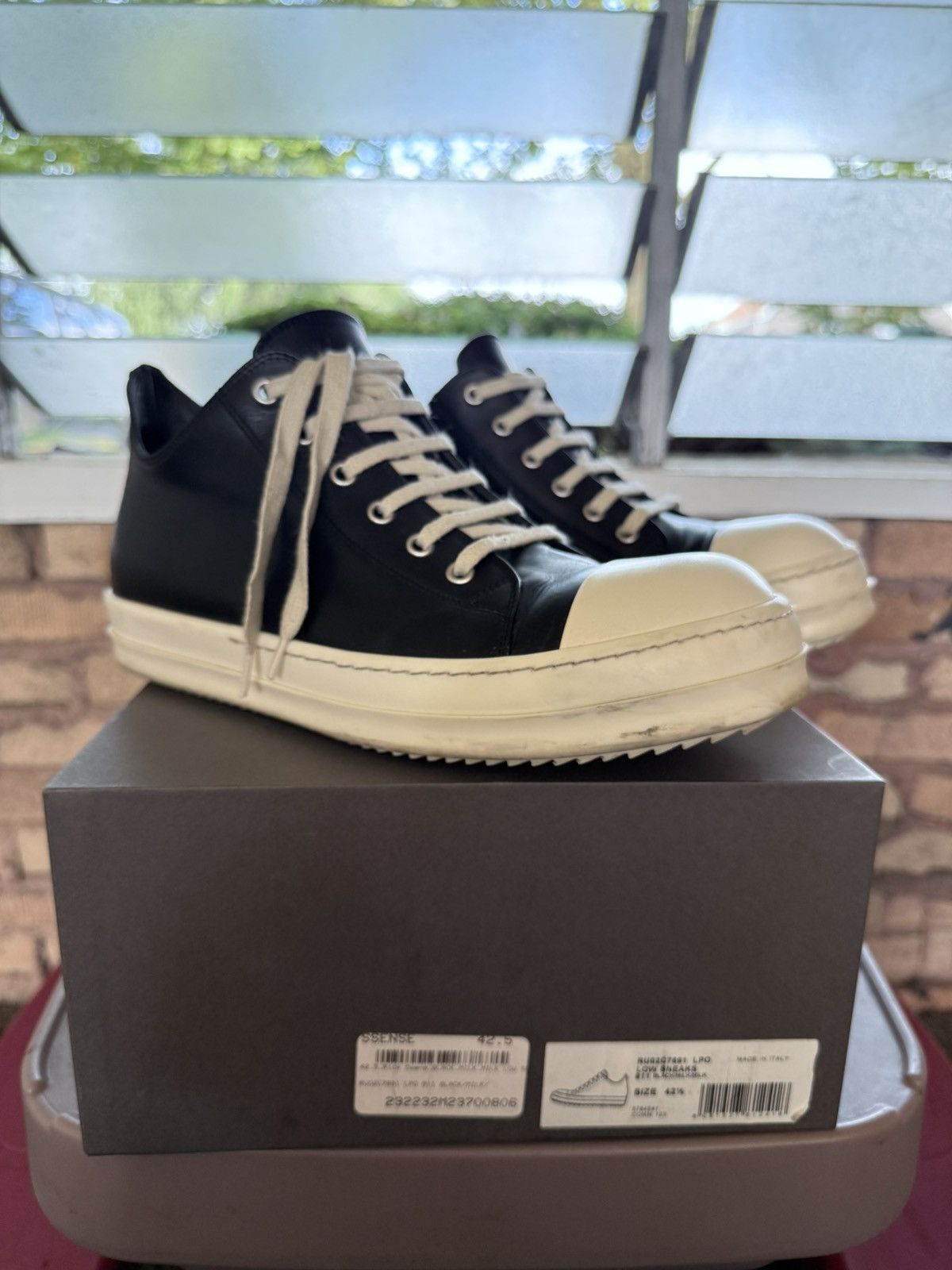 トップス used:Rick Owens Rick Owens SNEAKERS Side Zip Leather High Top Mens 44EU/11US